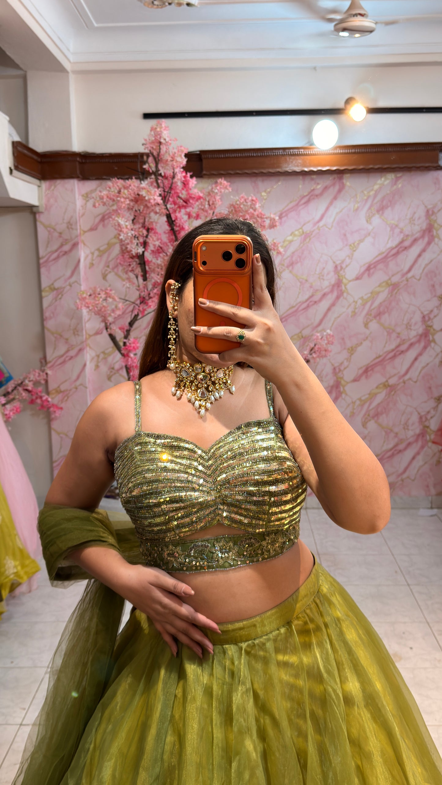 Embellished wedding lehenga 4085