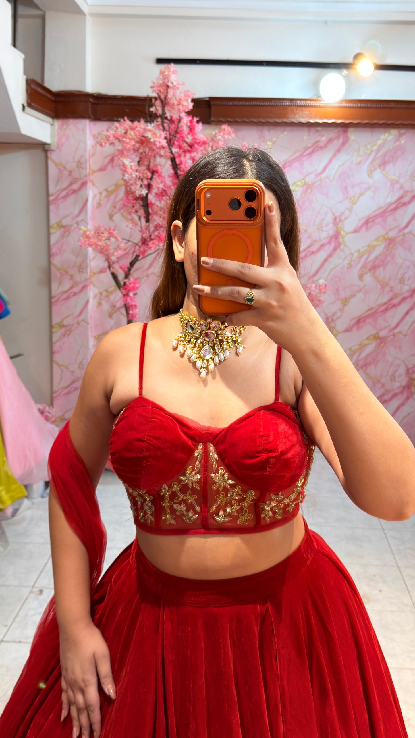 Embellished wedding lehenga 4074