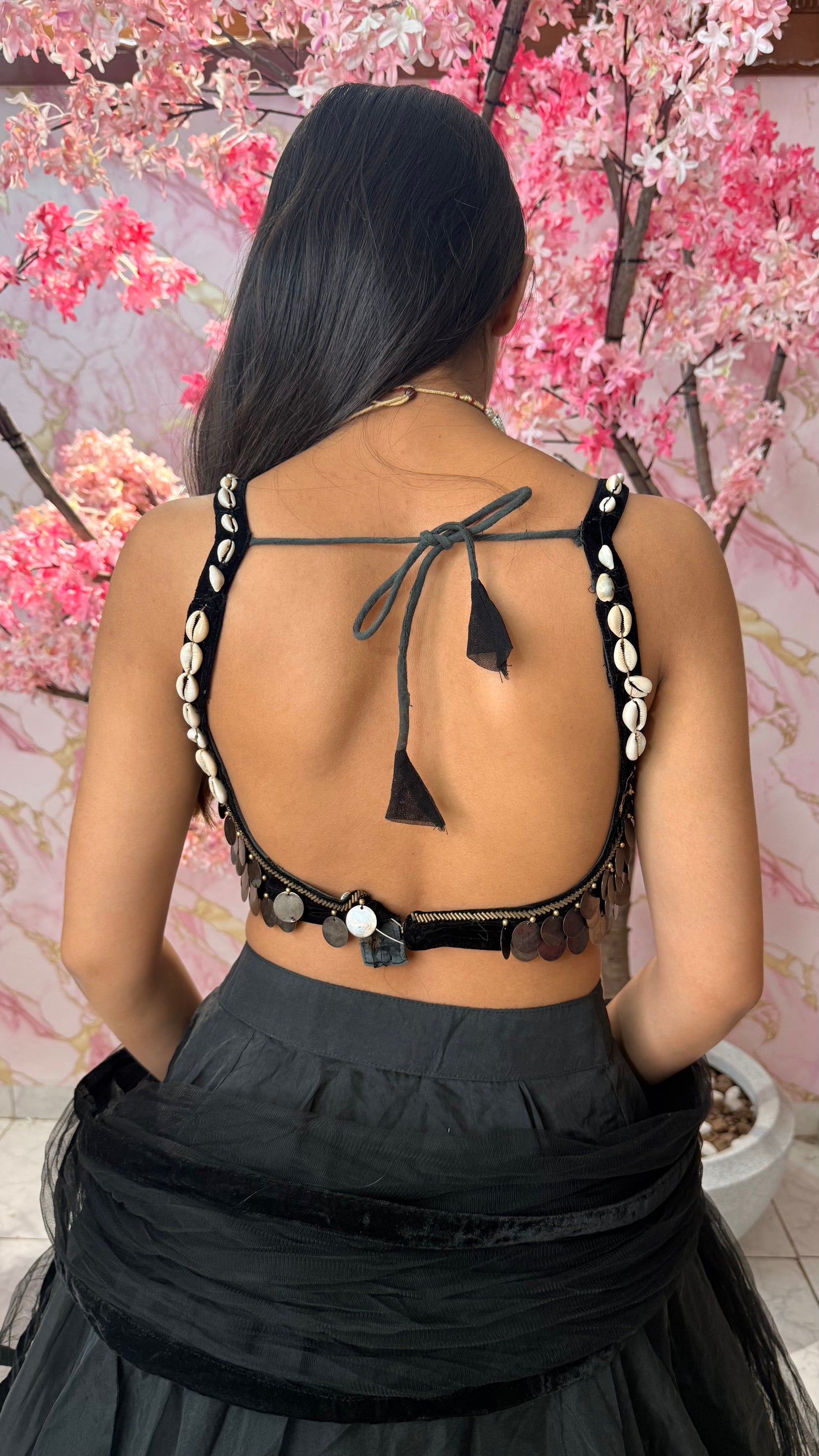 Black Boho kodi lehenga 4006