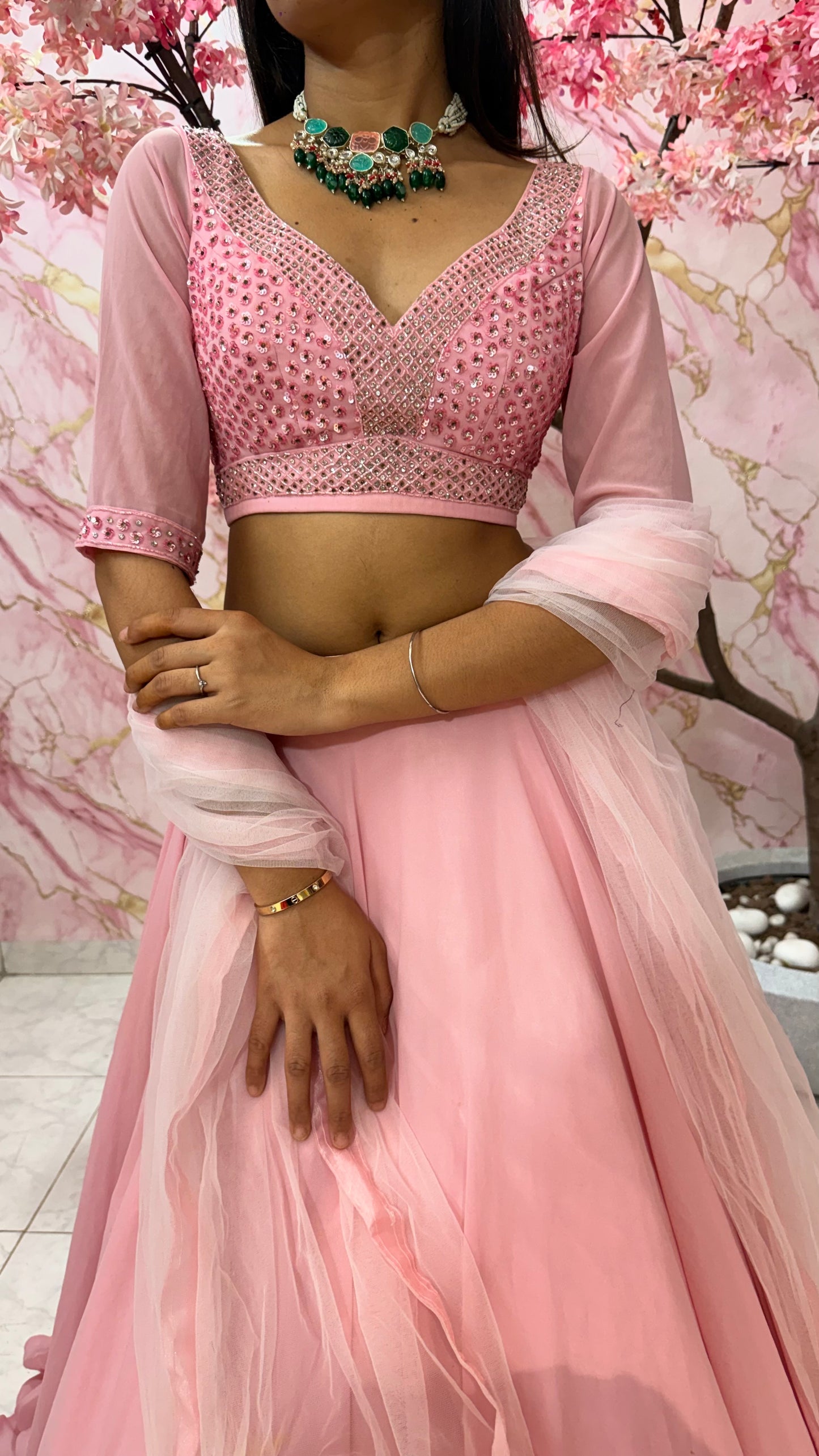 Embellished wedding lehenga 4029