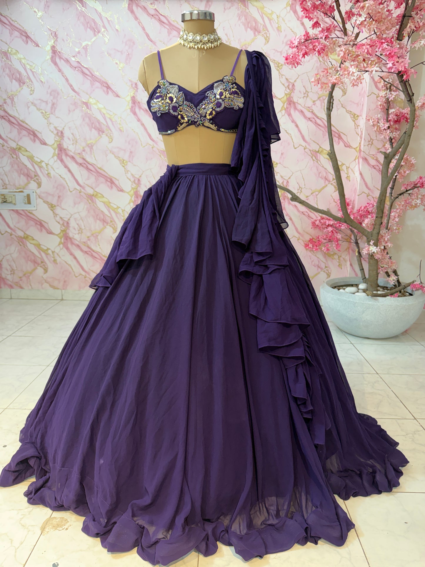 Embellished wedding lehenga 4088