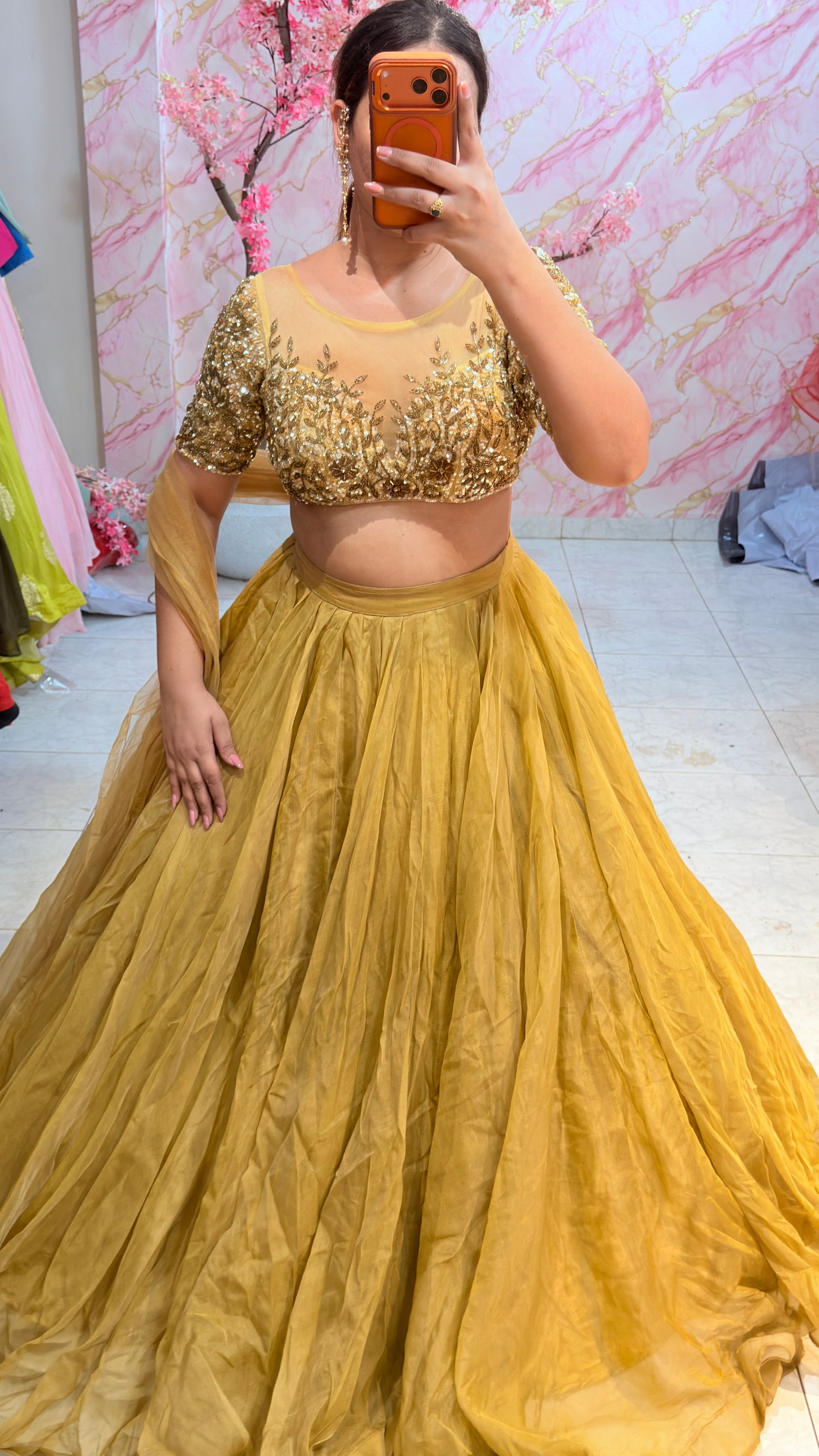 Embellished wedding lehenga 4075