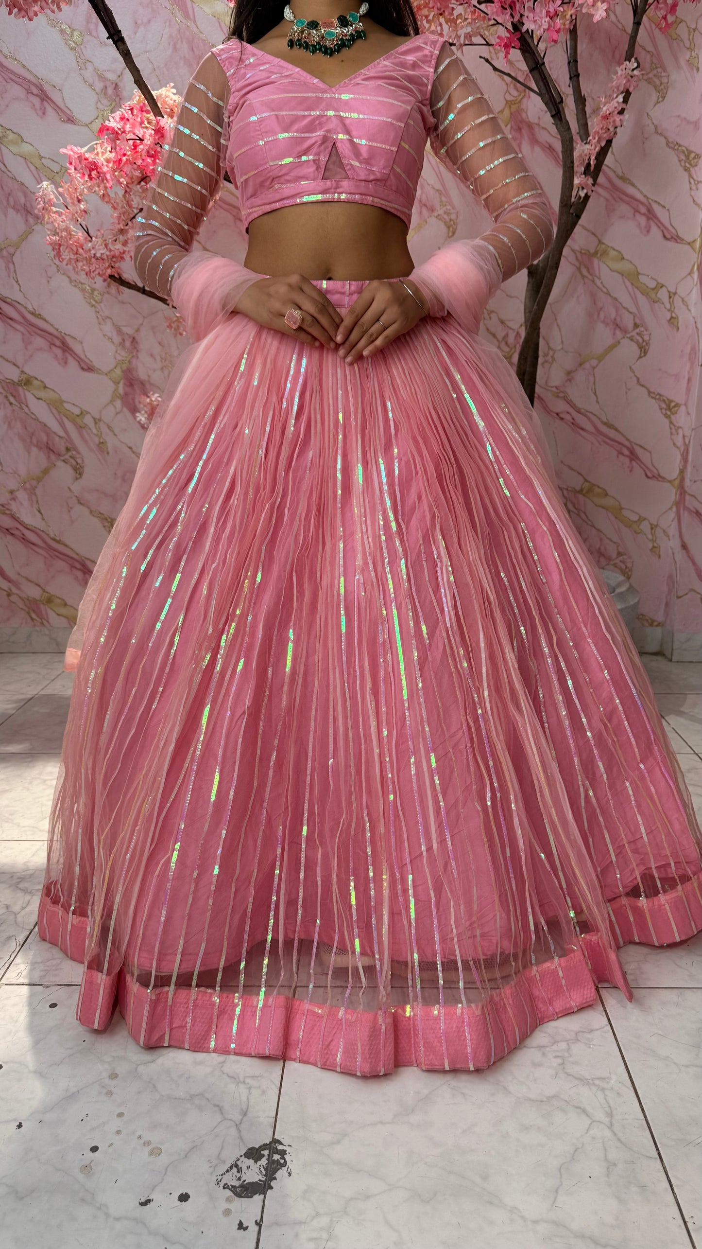 Barbie pink wedding lehenga 4007