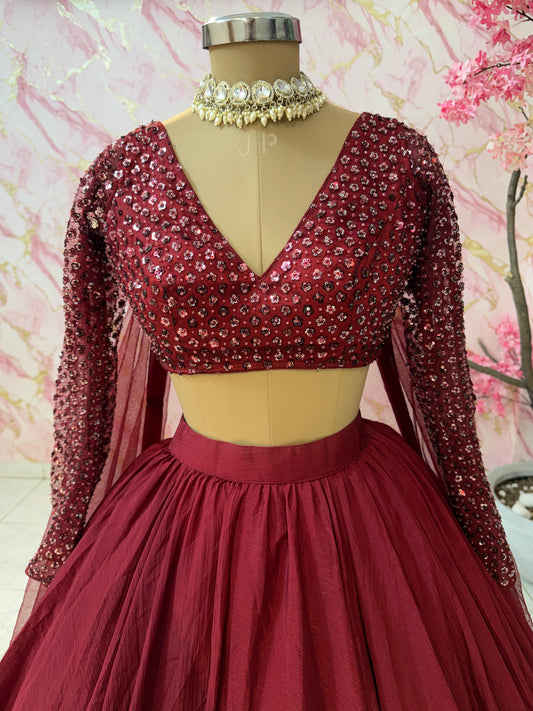 Embellished wedding lehenga 4089