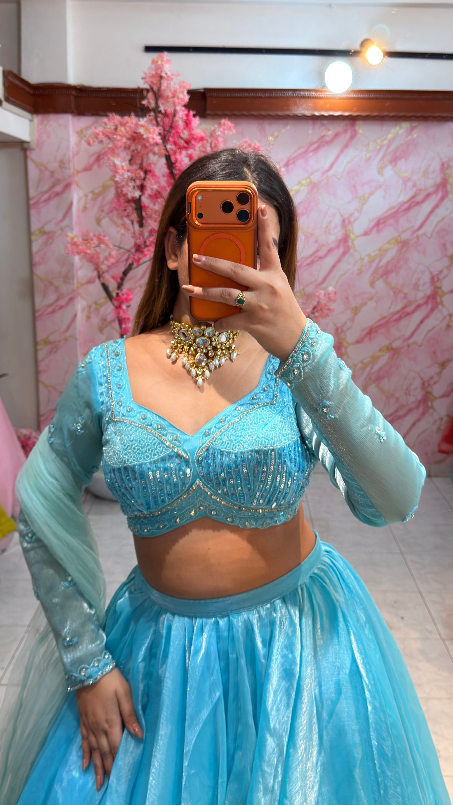 Embellished wedding lehenga 4078