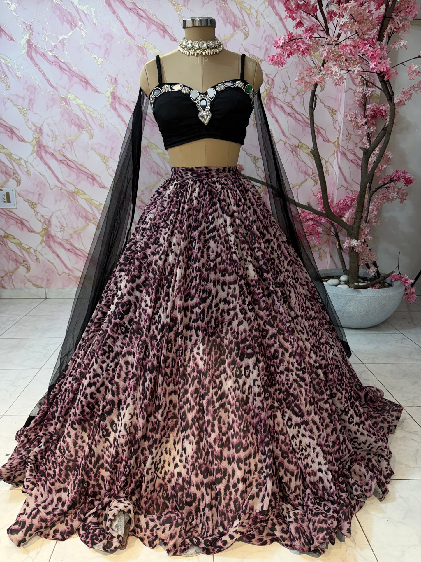 Embellished wedding lehenga 4101