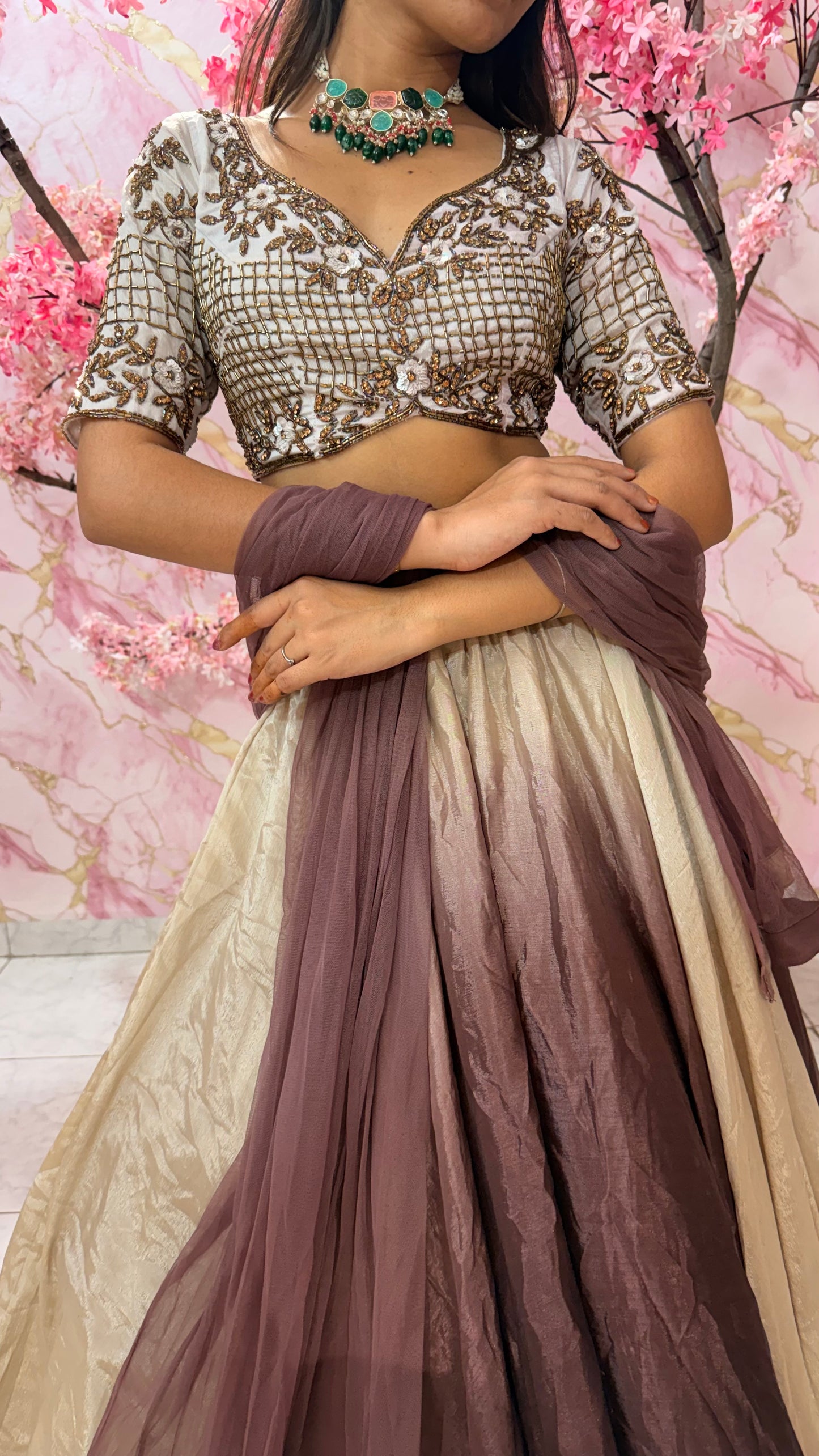 Embellished wedding lehenga 4044