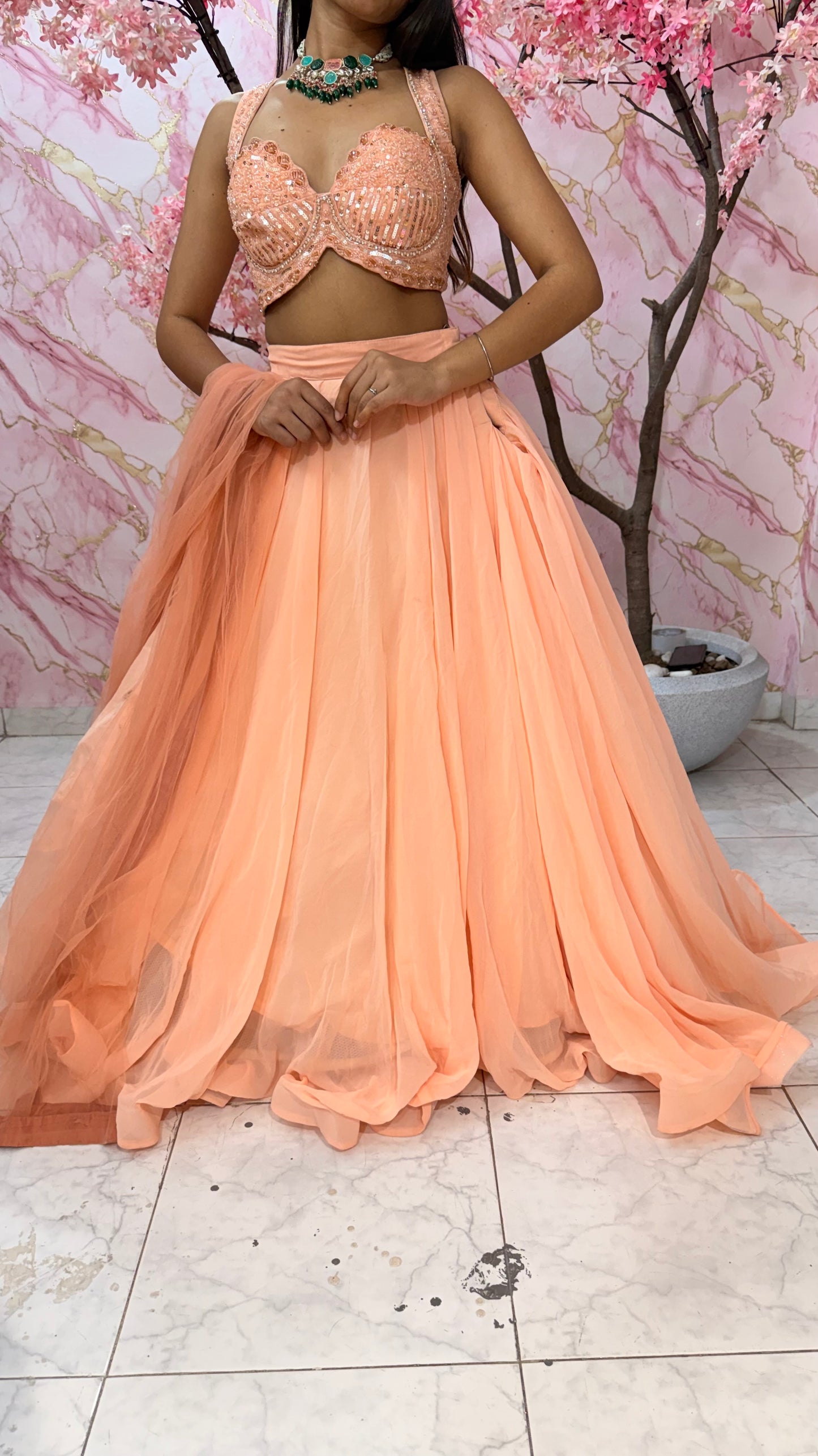 Embellished wedding lehenga 4035