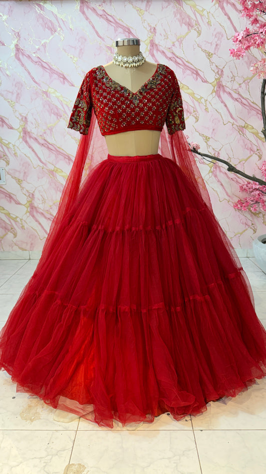 Embellished wedding lehenga 4089