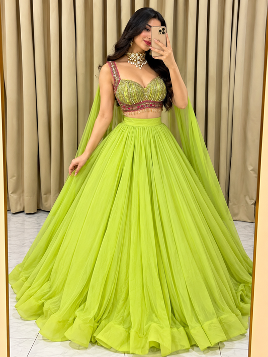 Mirror lehenga 4351