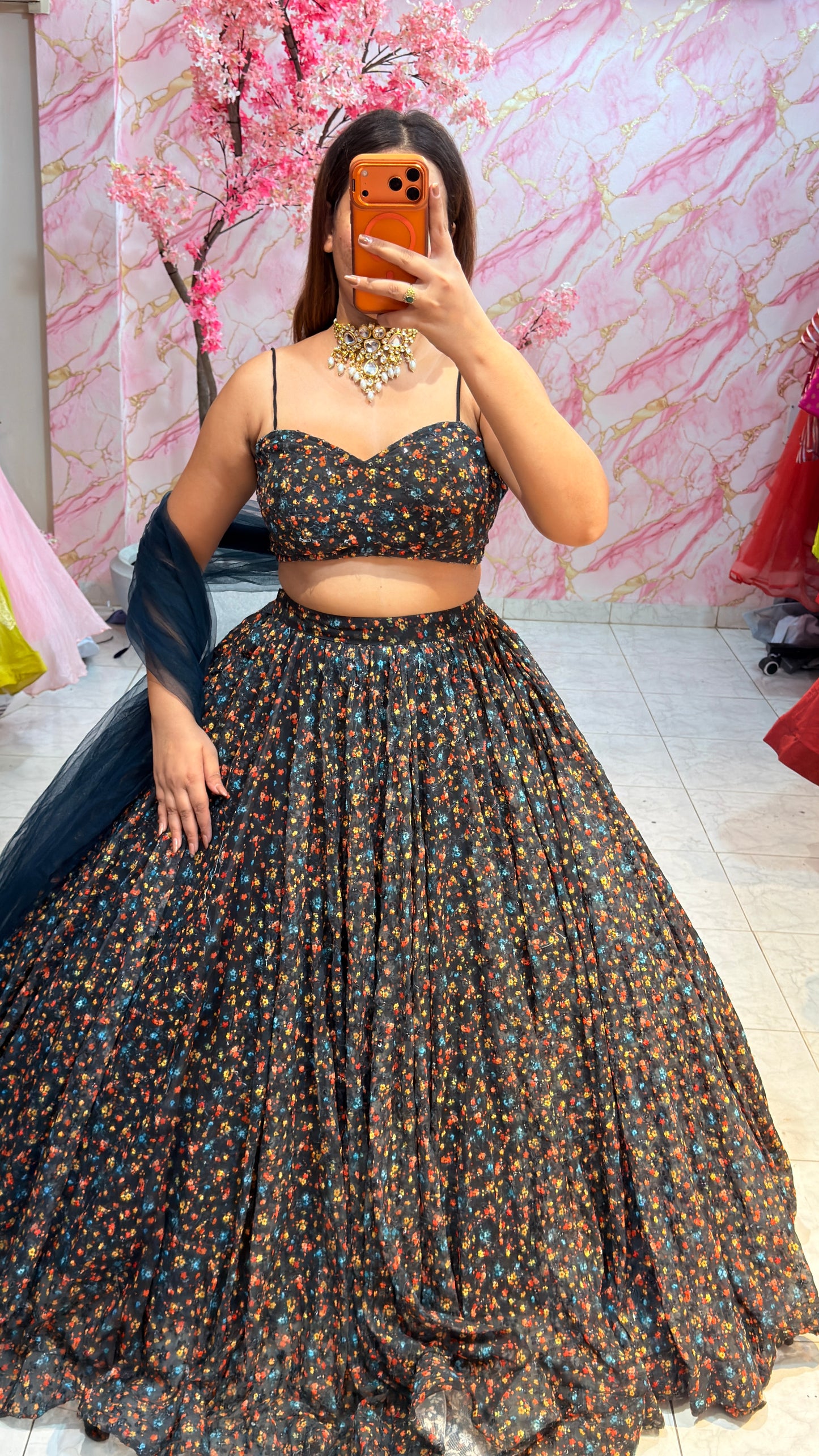 Embellished wedding lehenga 4073