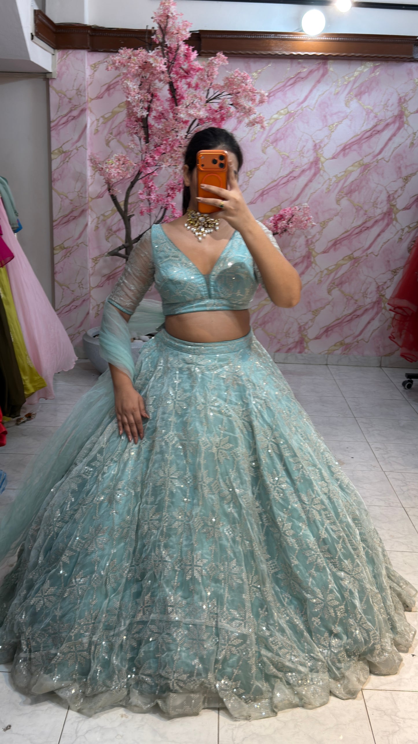 Embellished wedding lehenga 4088