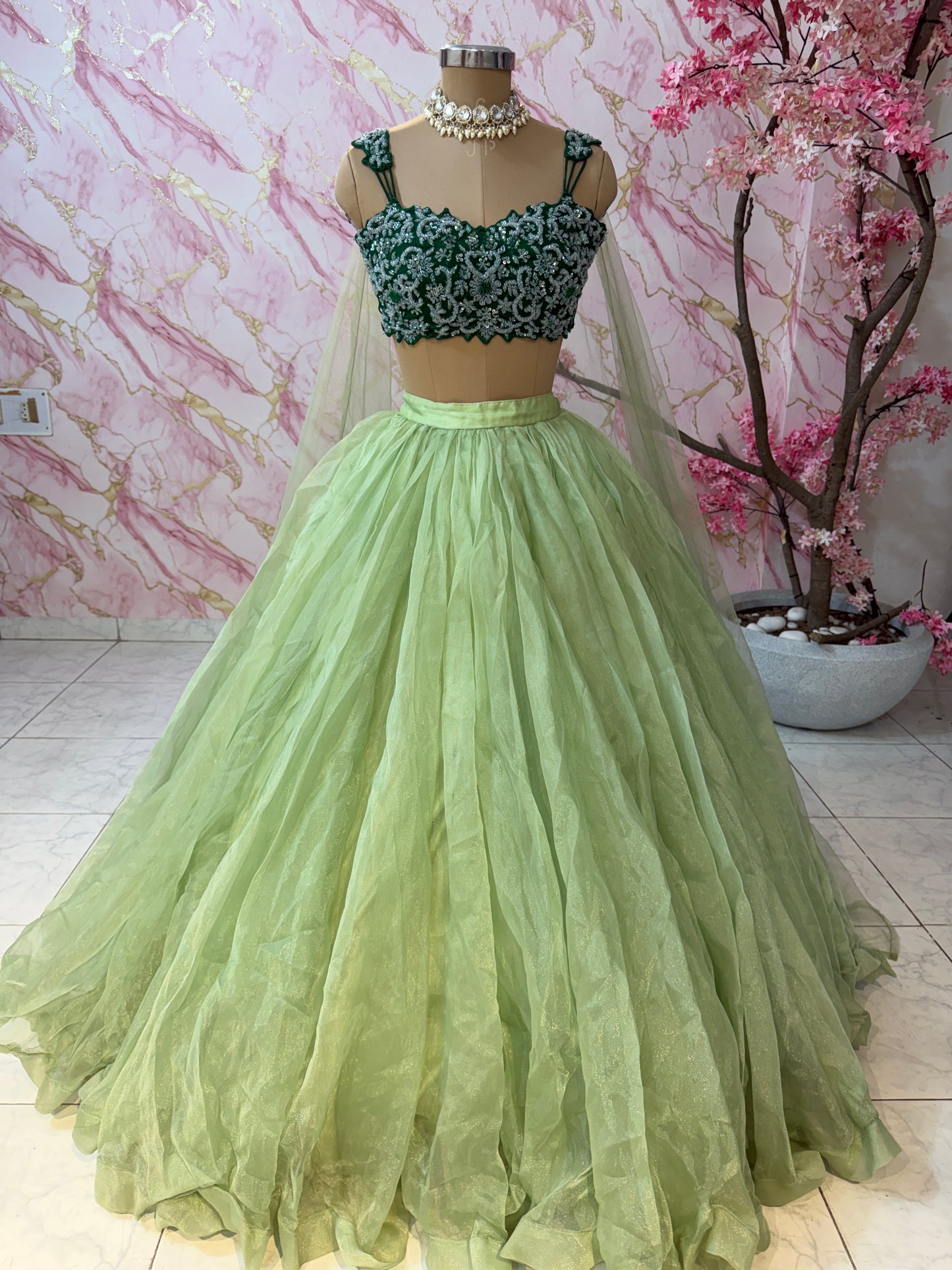 Embellished wedding lehenga 4085