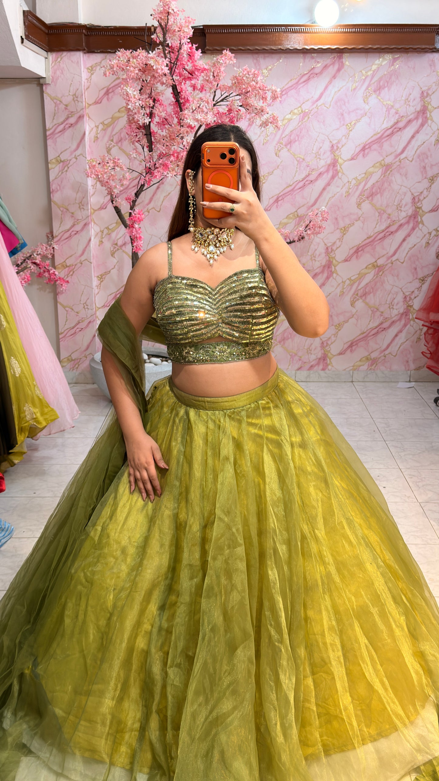 Embellished wedding lehenga 4085