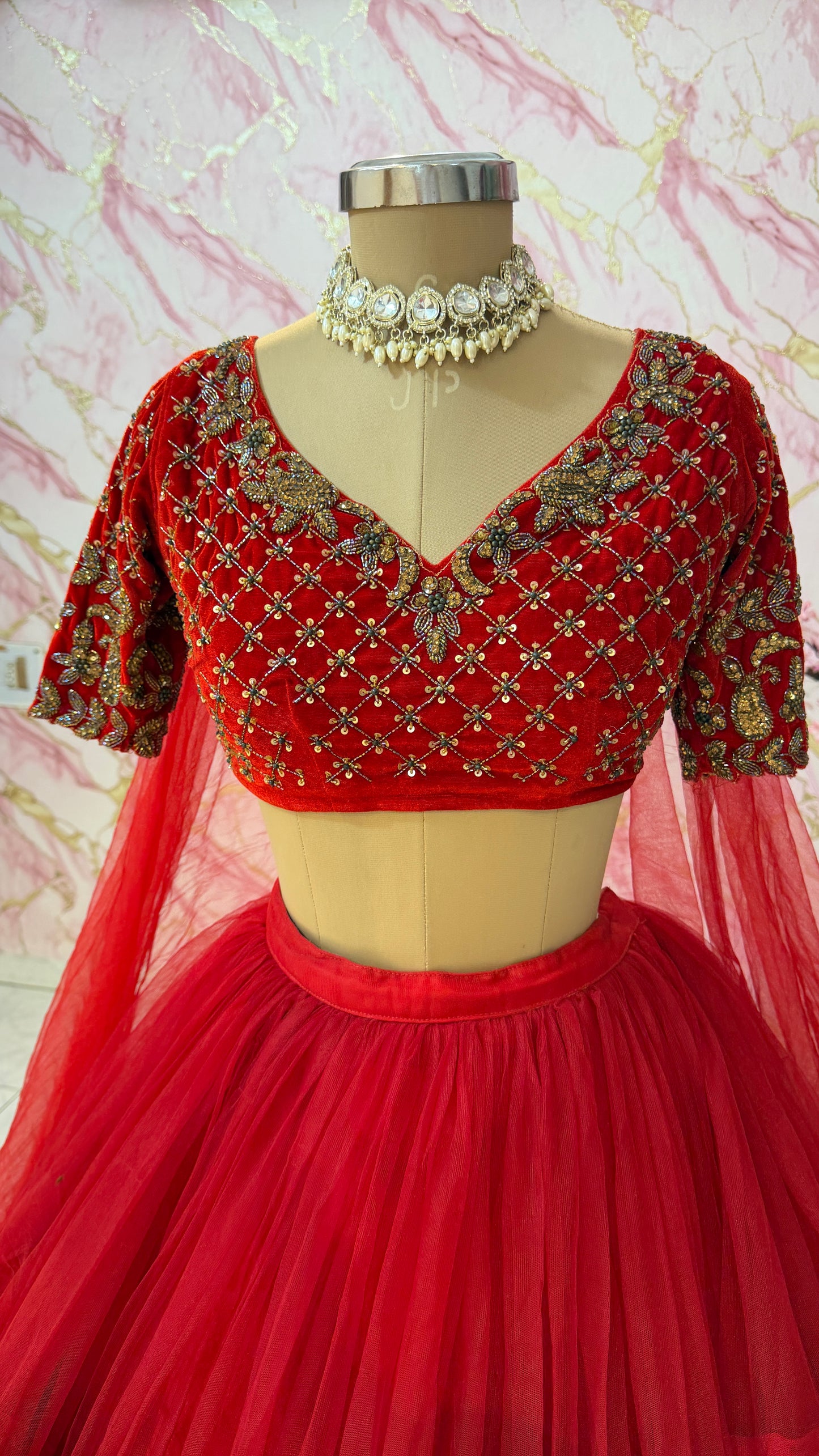 Embellished wedding lehenga 4089