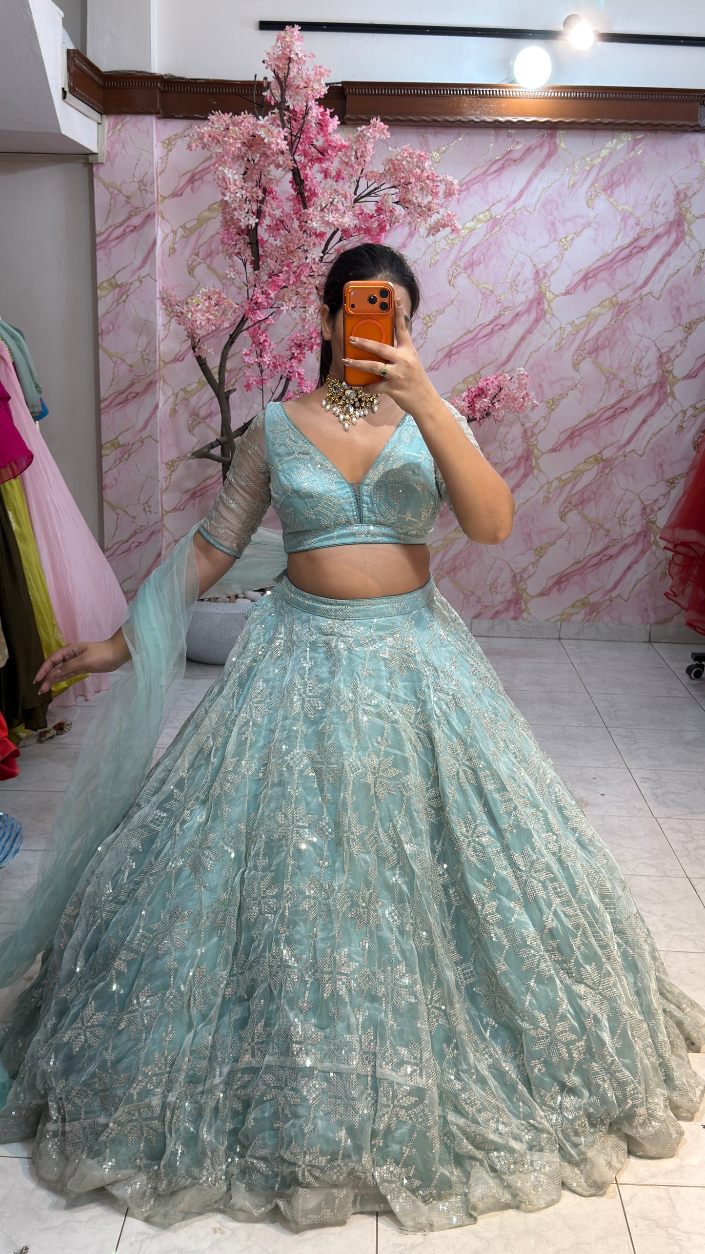 Embellished wedding lehenga 4088
