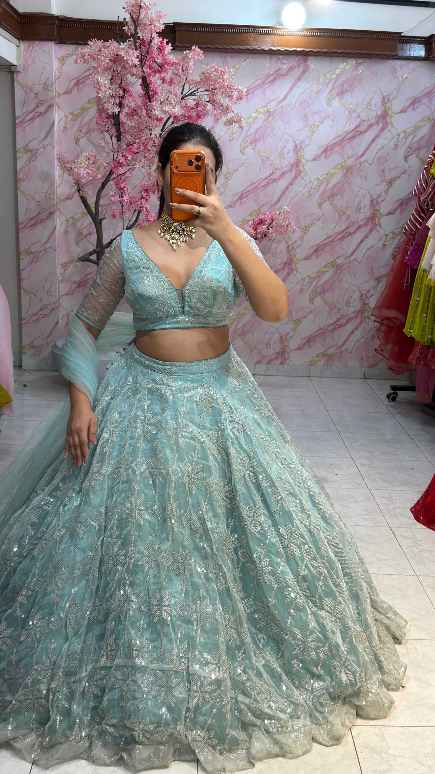 Embellished wedding lehenga 4088