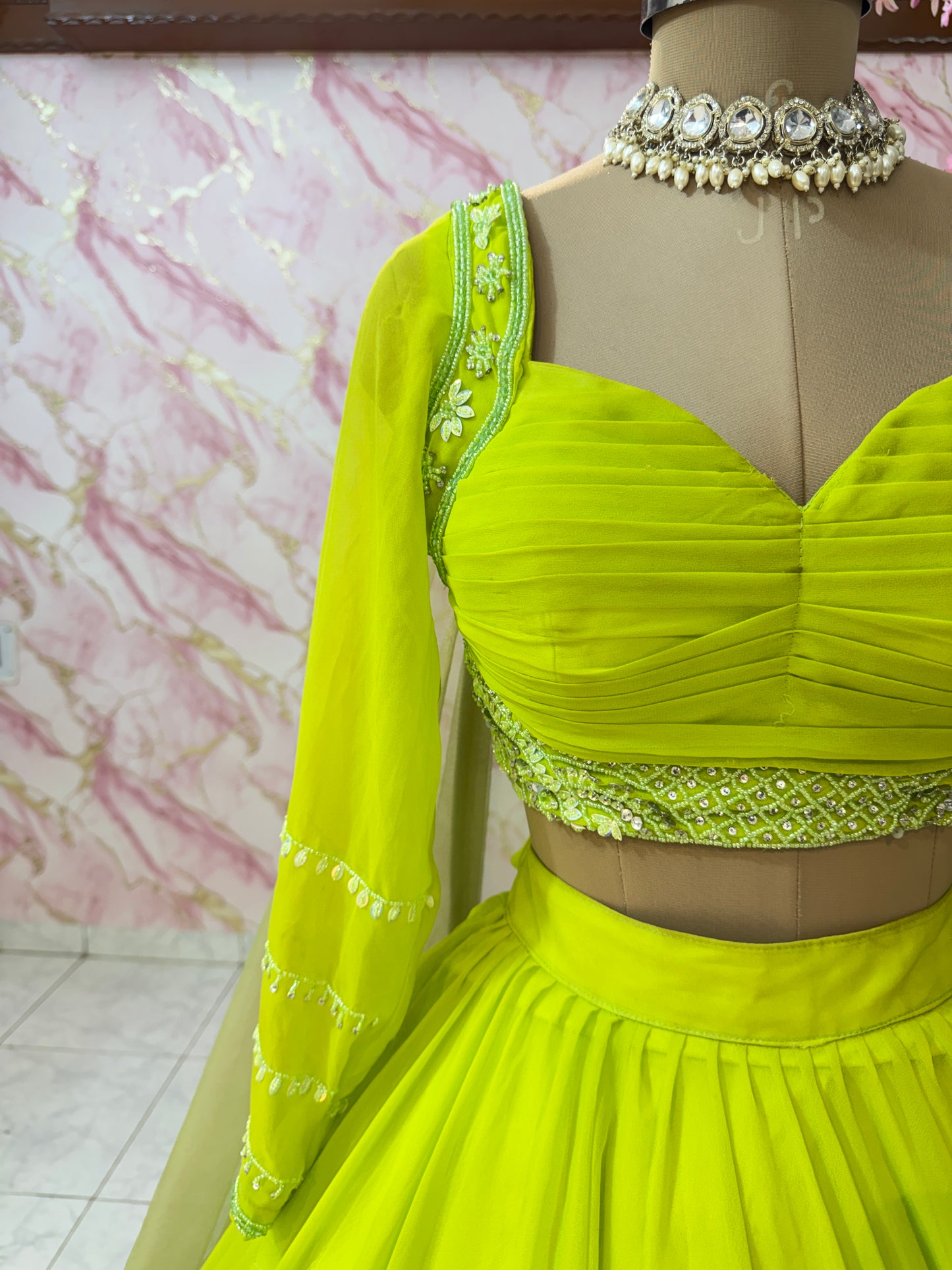 Embellished wedding lehenga 4103