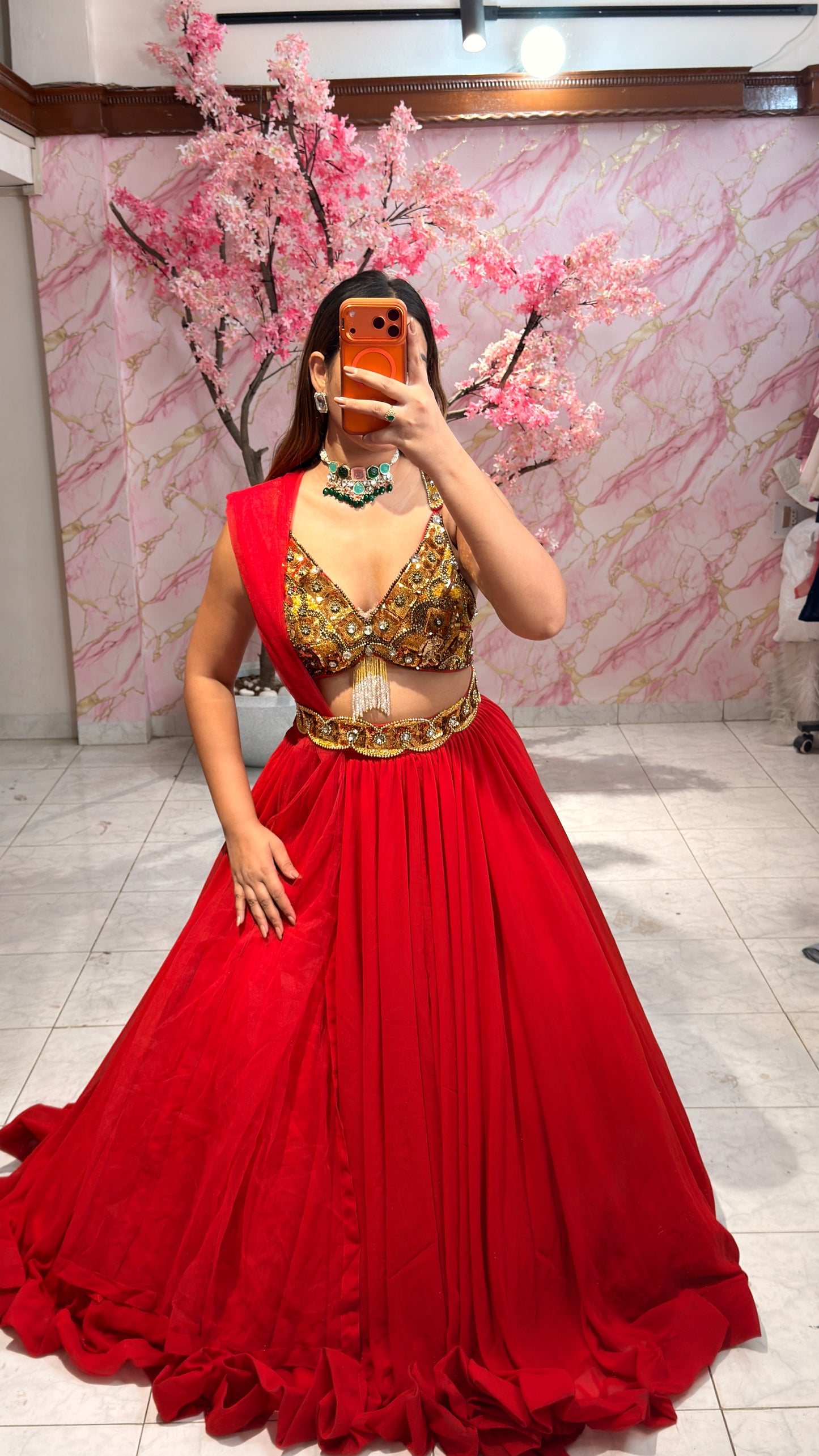 Belt Embellished wedding lehenga 4020