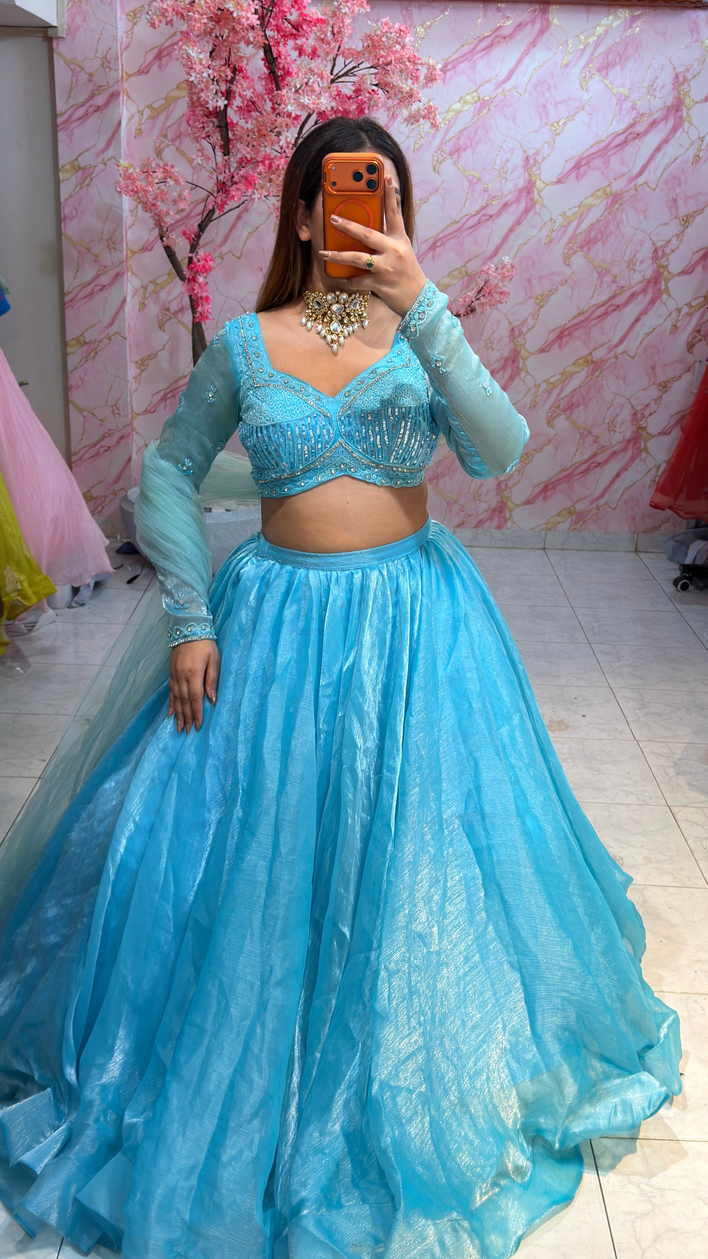 Embellished wedding lehenga 4078