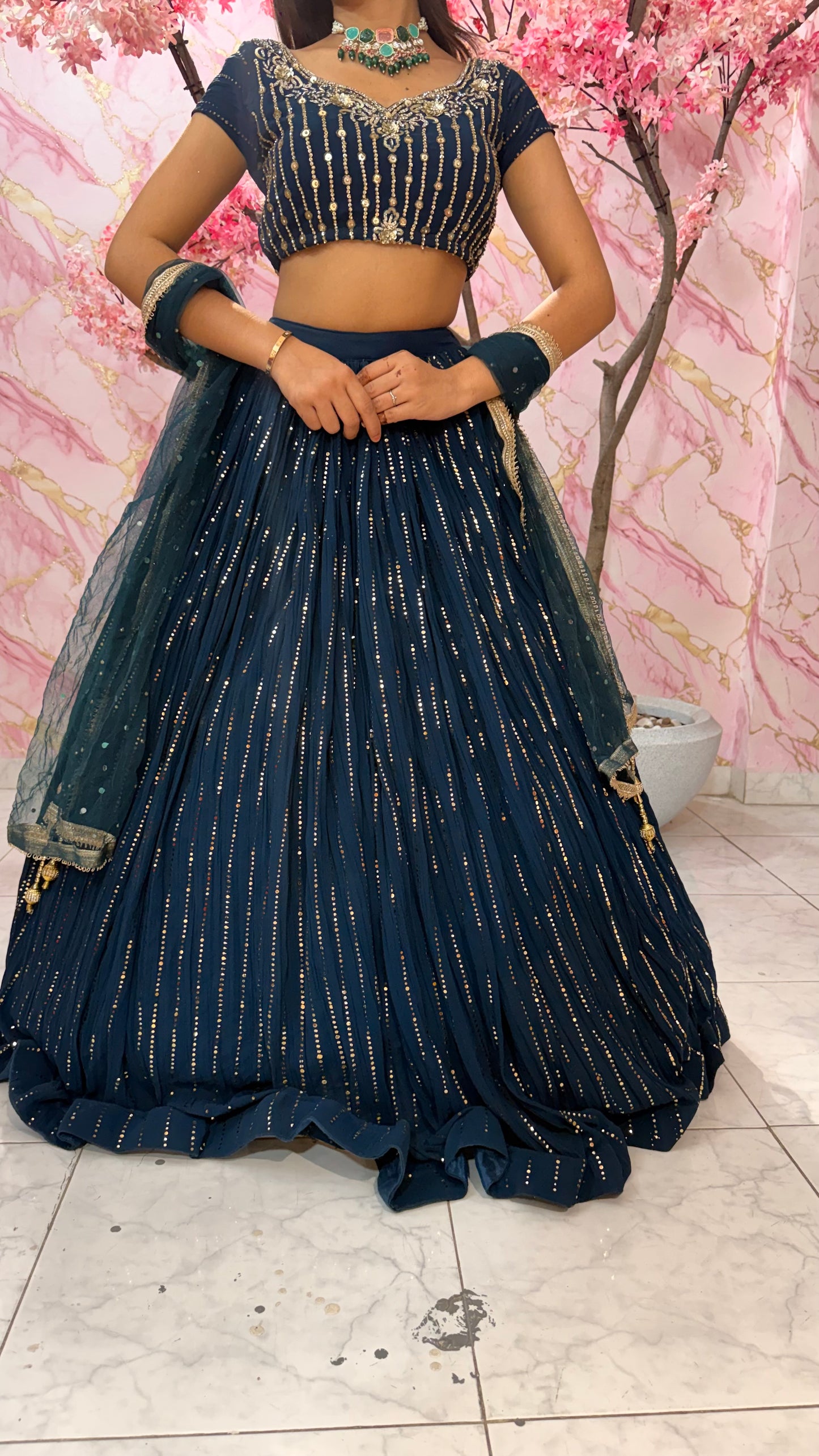 Embellished wedding lehenga 4049