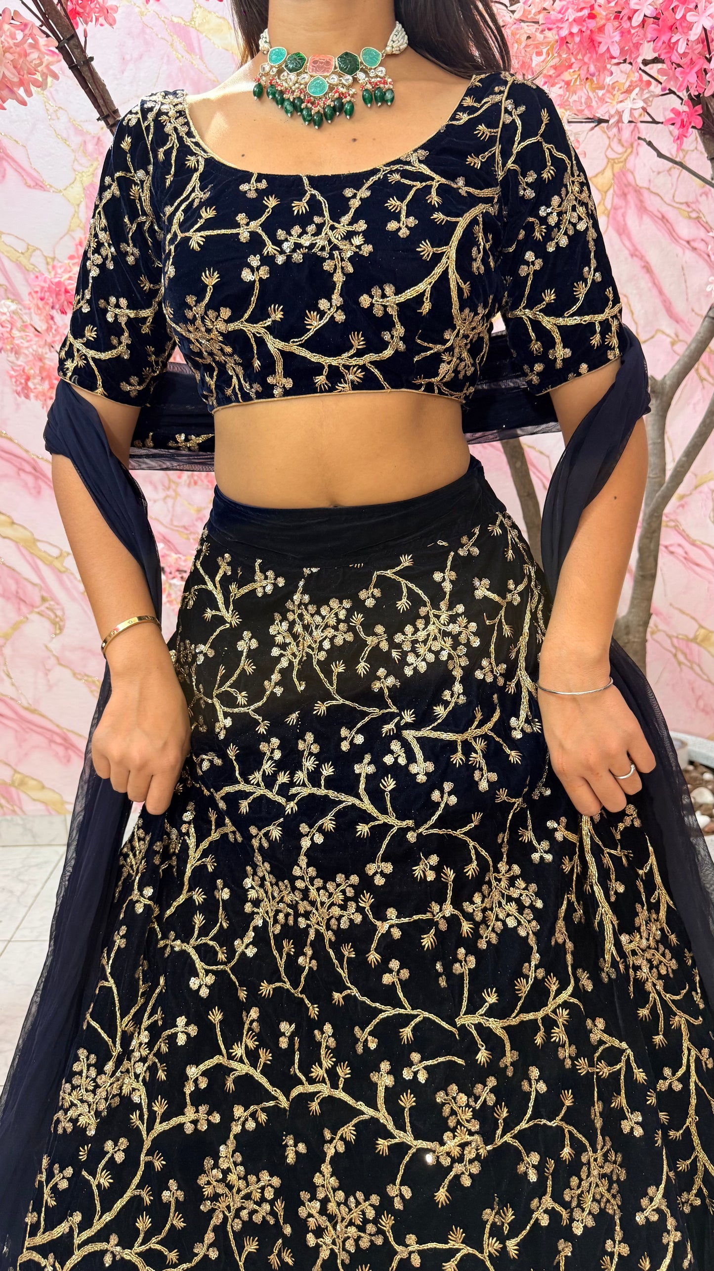 Embellished wedding lehenga 4043