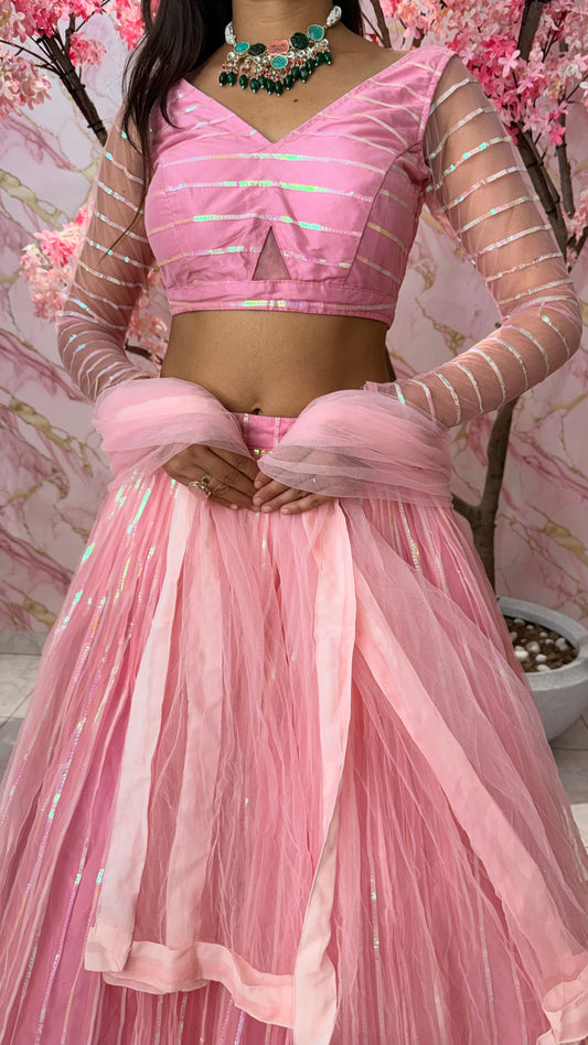 Barbie pink wedding lehenga 4007