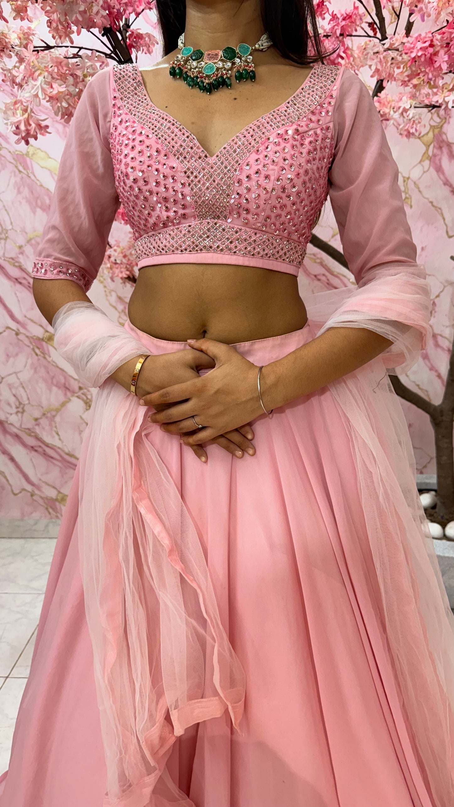 Embellished wedding lehenga 4029