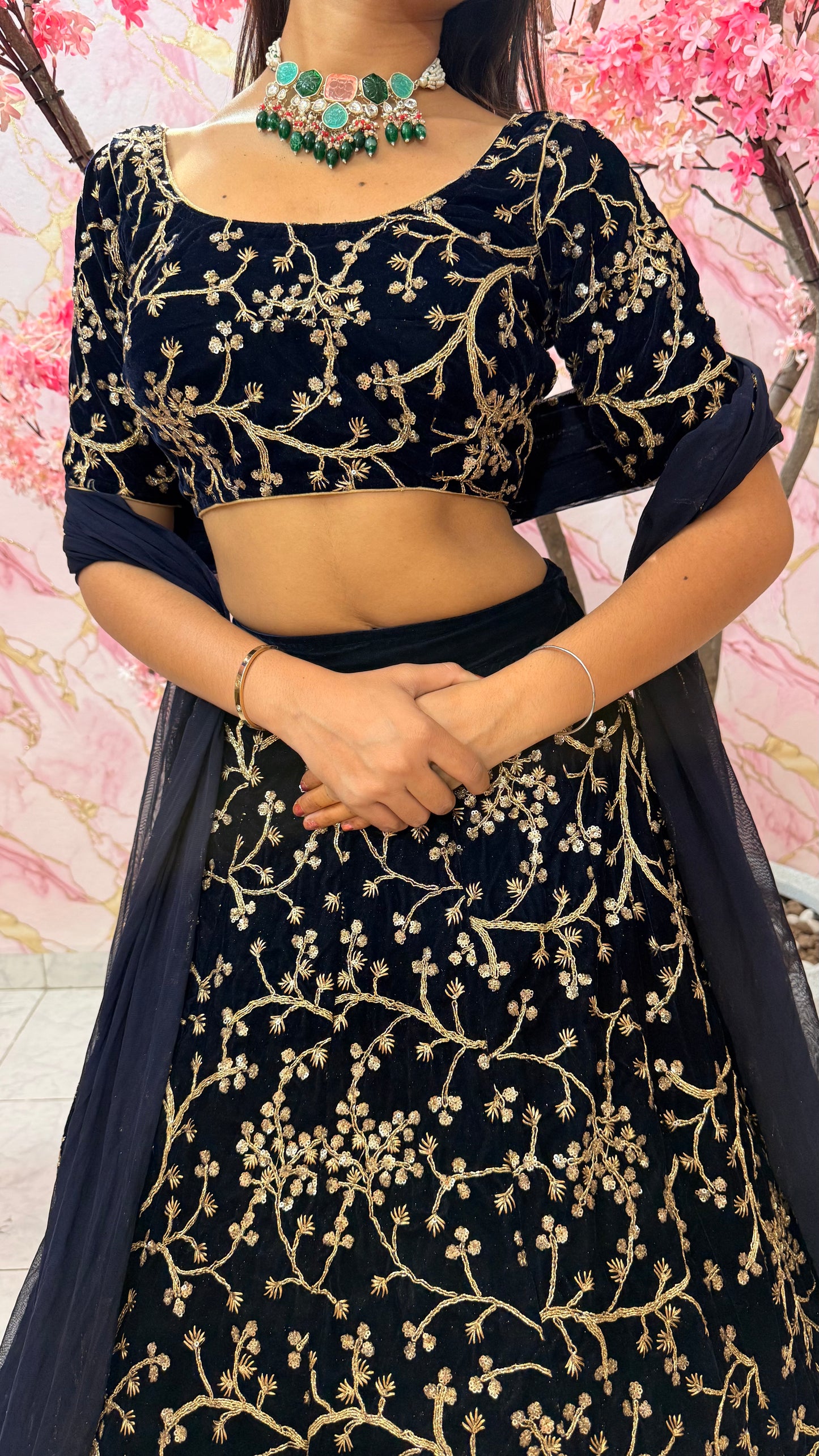 Embellished wedding lehenga 4043