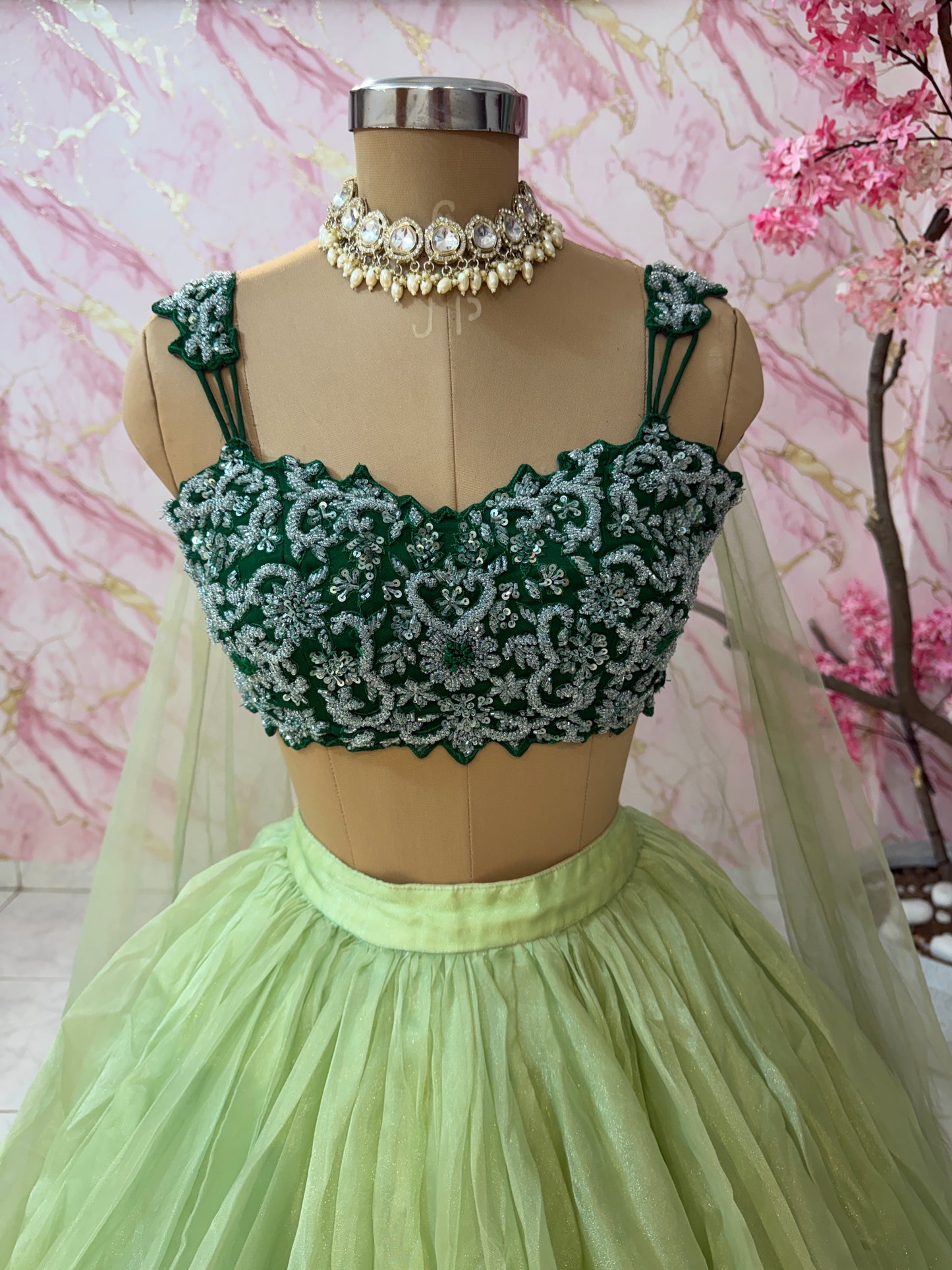 Embellished wedding lehenga 4085