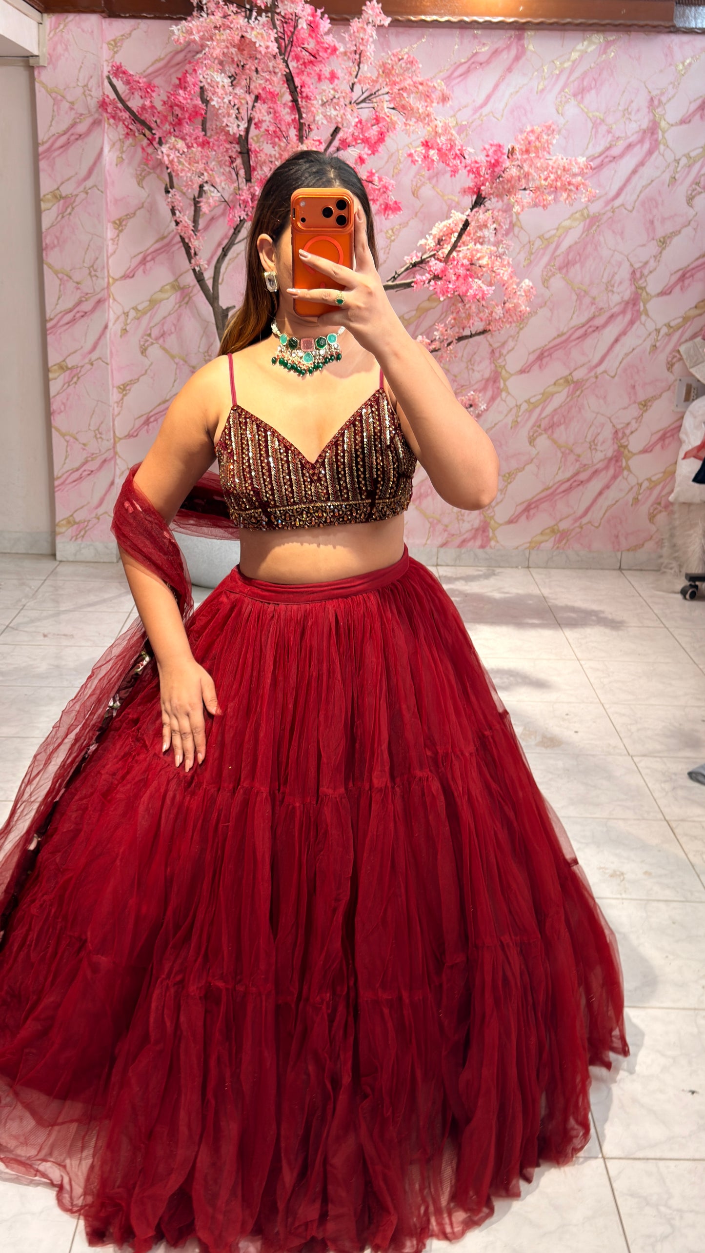 Embellished wedding lehenga 4019