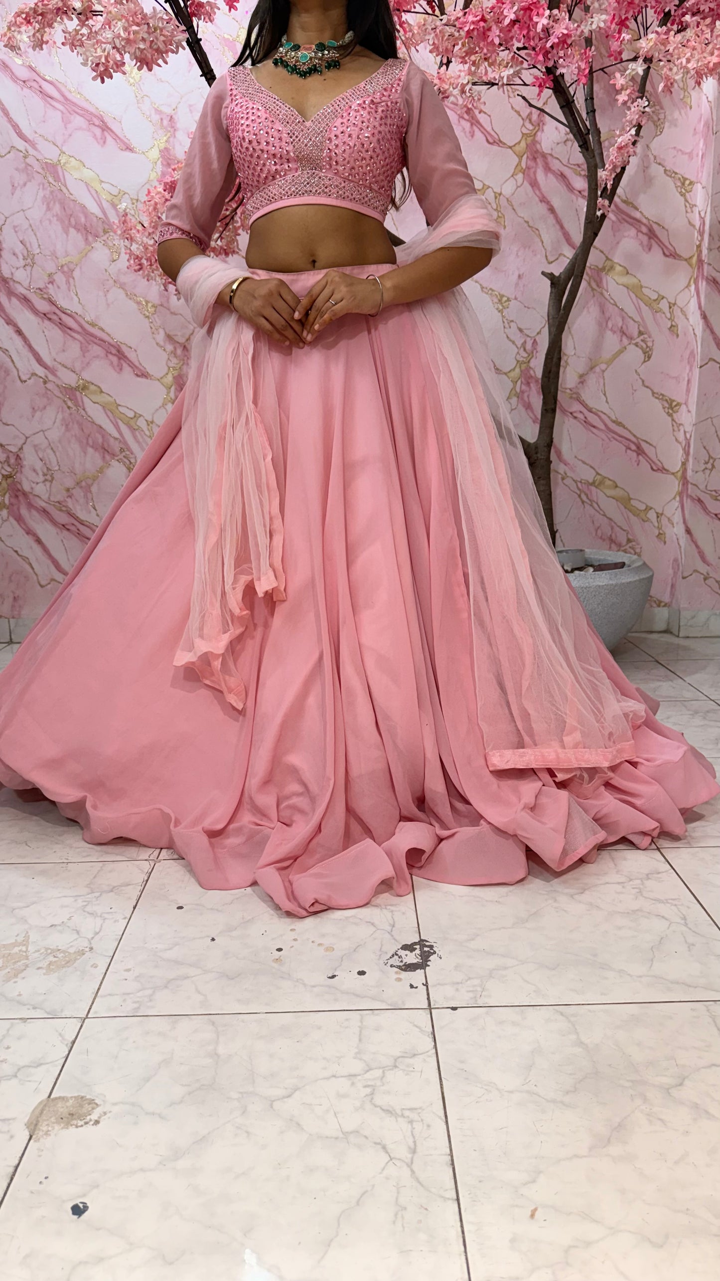 Embellished wedding lehenga 4029