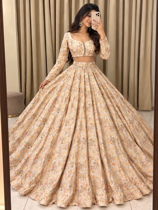 Mirror lehenga 4358