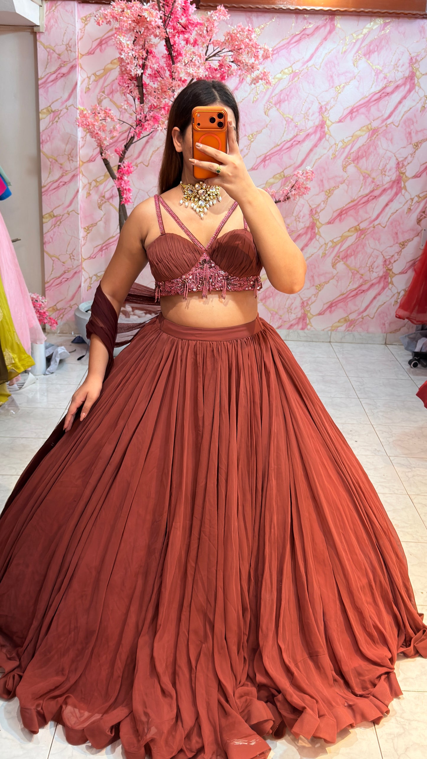Embellished wedding lehenga 4077