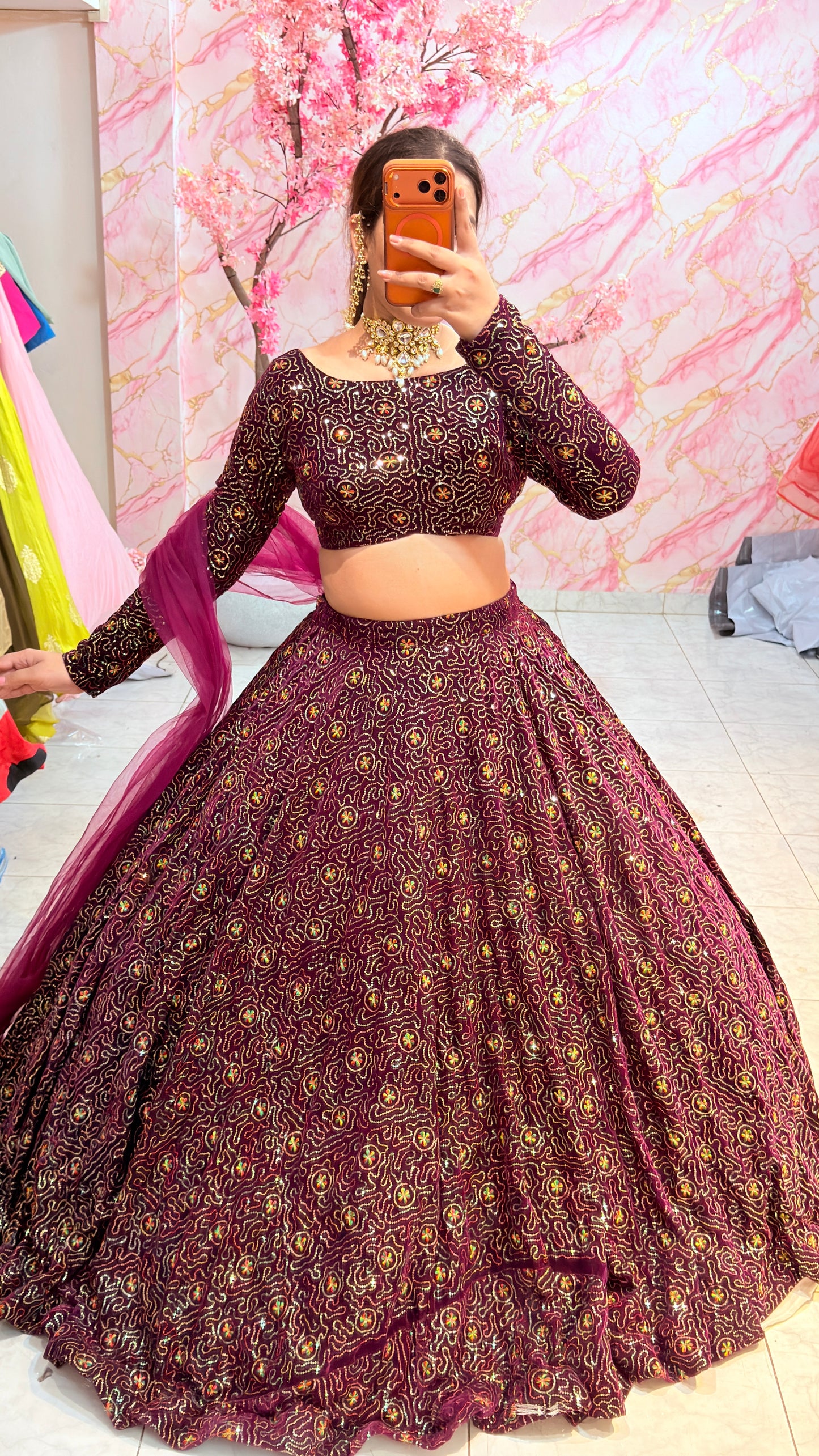 Embellished wedding lehenga 4063