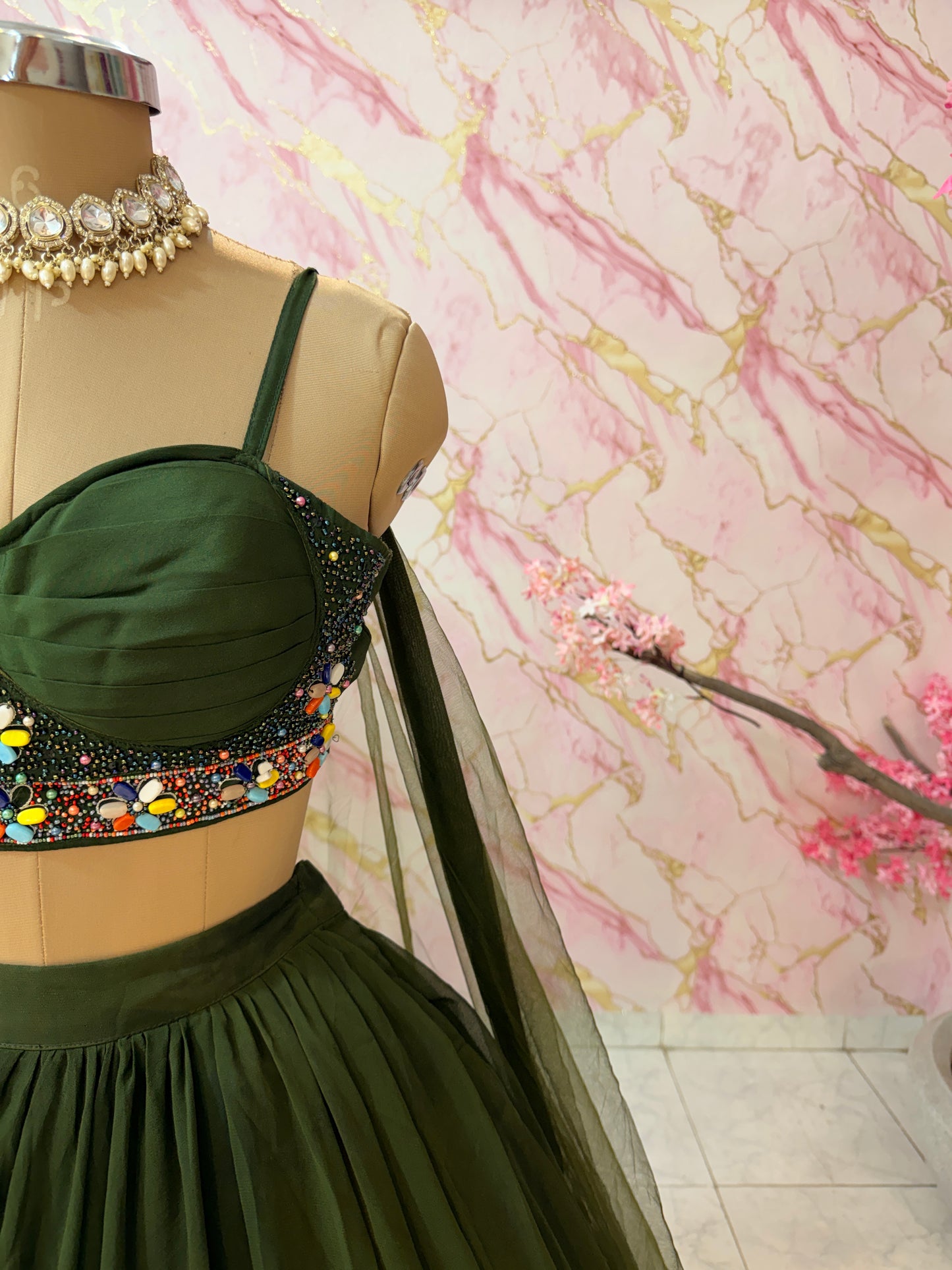 Embellished wedding lehenga 4125
