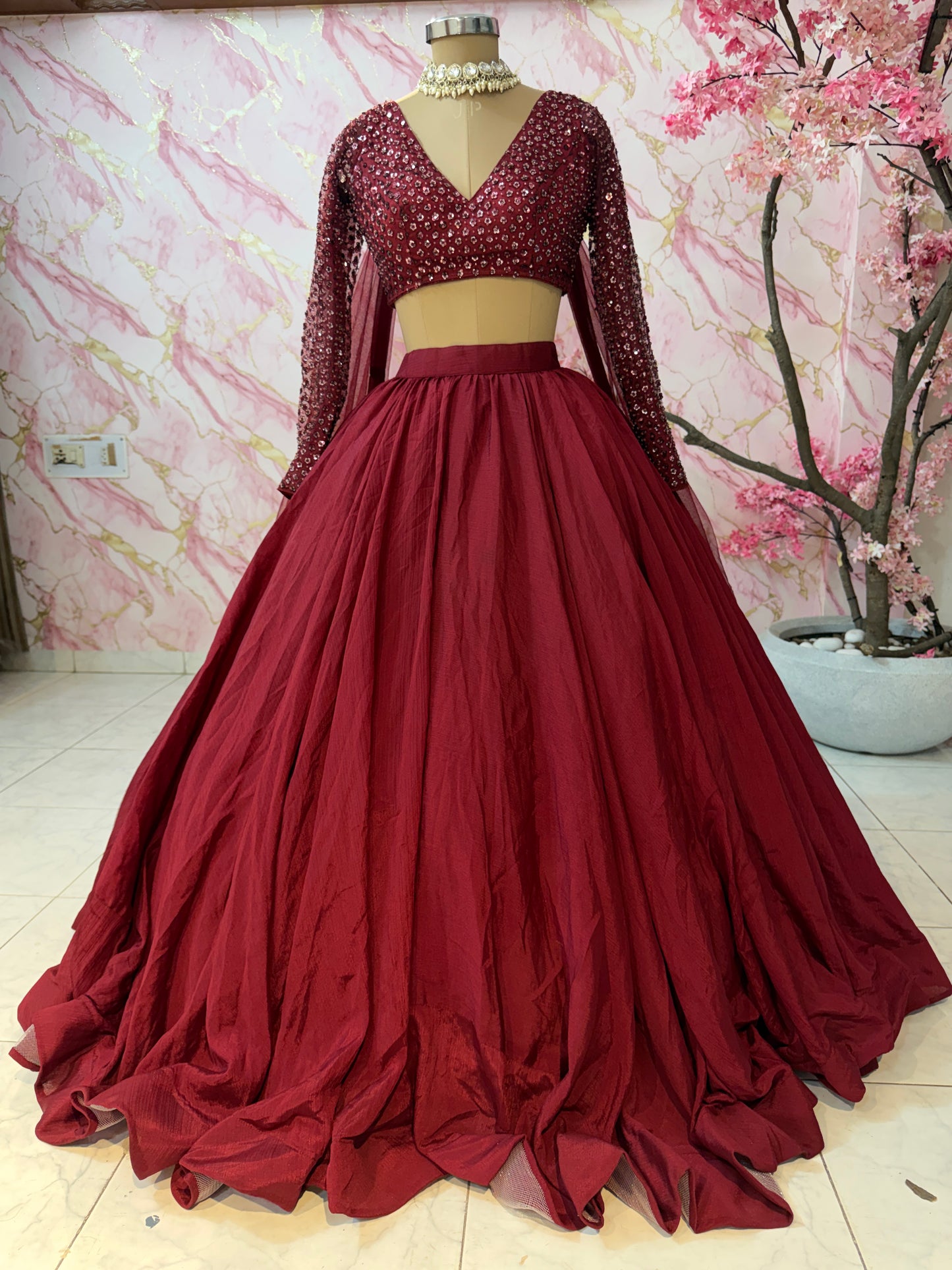 Embellished wedding lehenga 4089