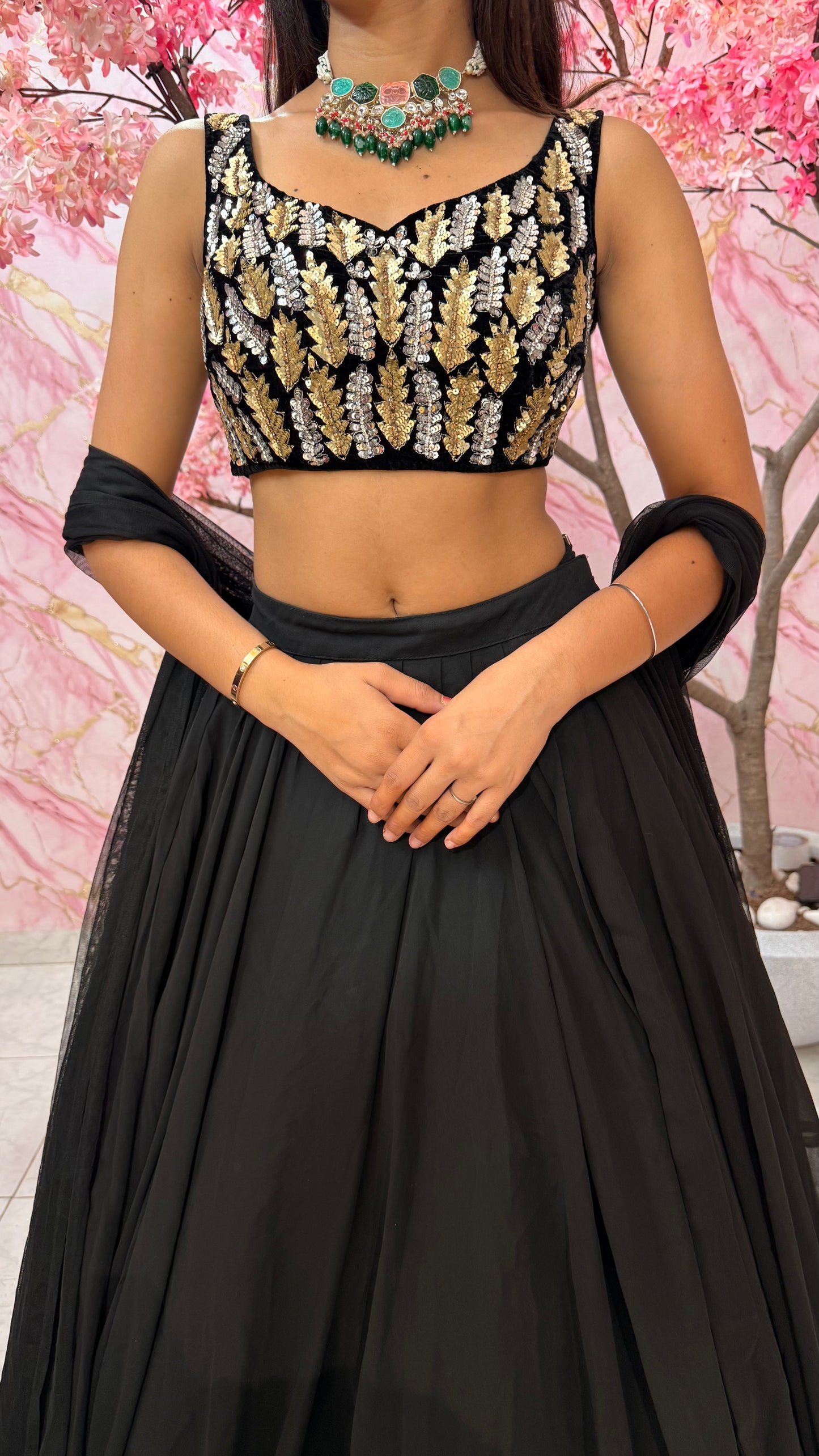Embellished wedding lehenga 4038