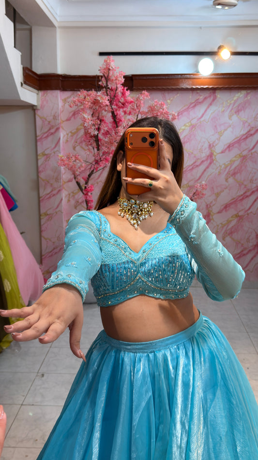 Embellished wedding lehenga 4078