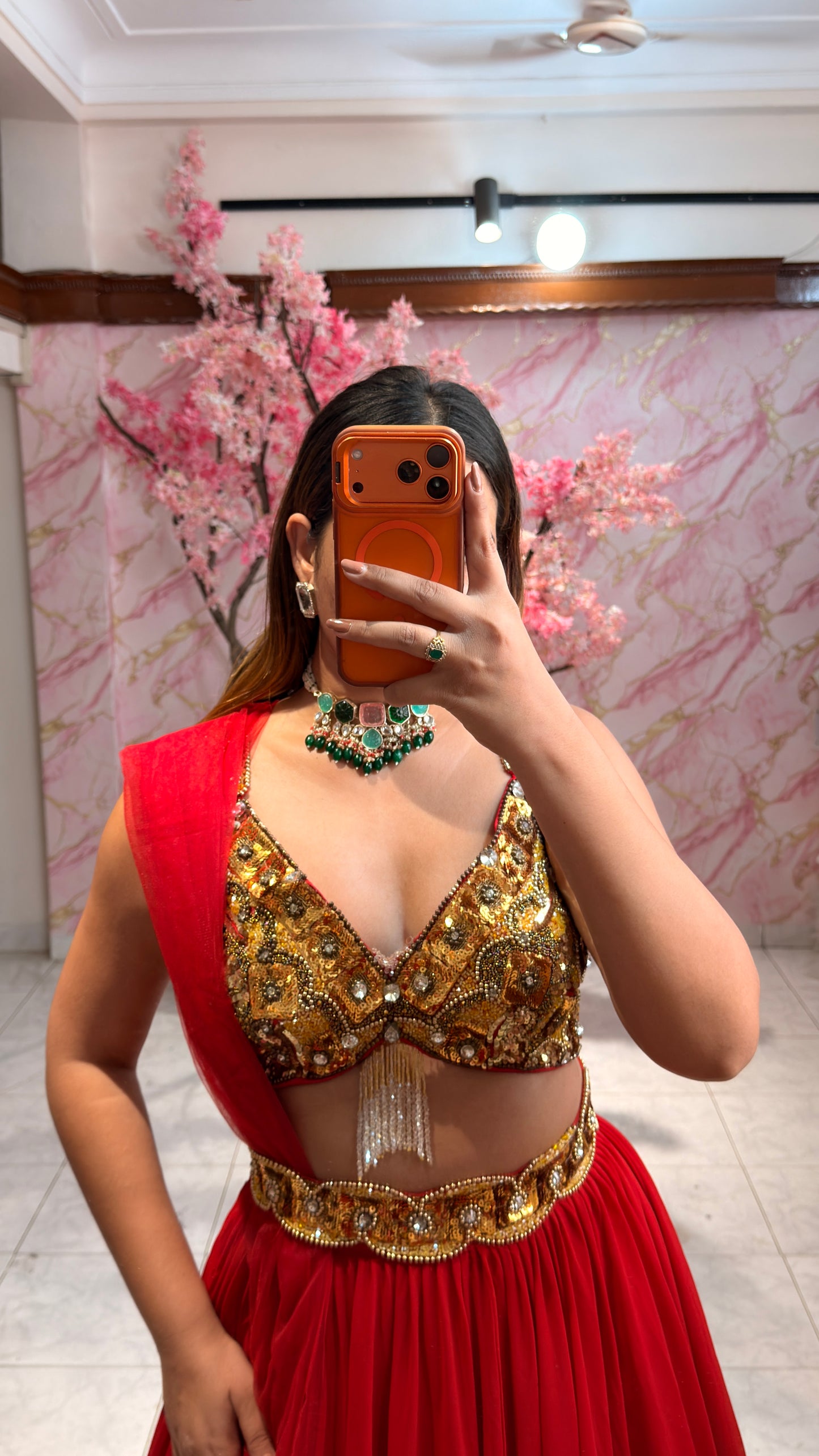 Belt Embellished wedding lehenga 4020