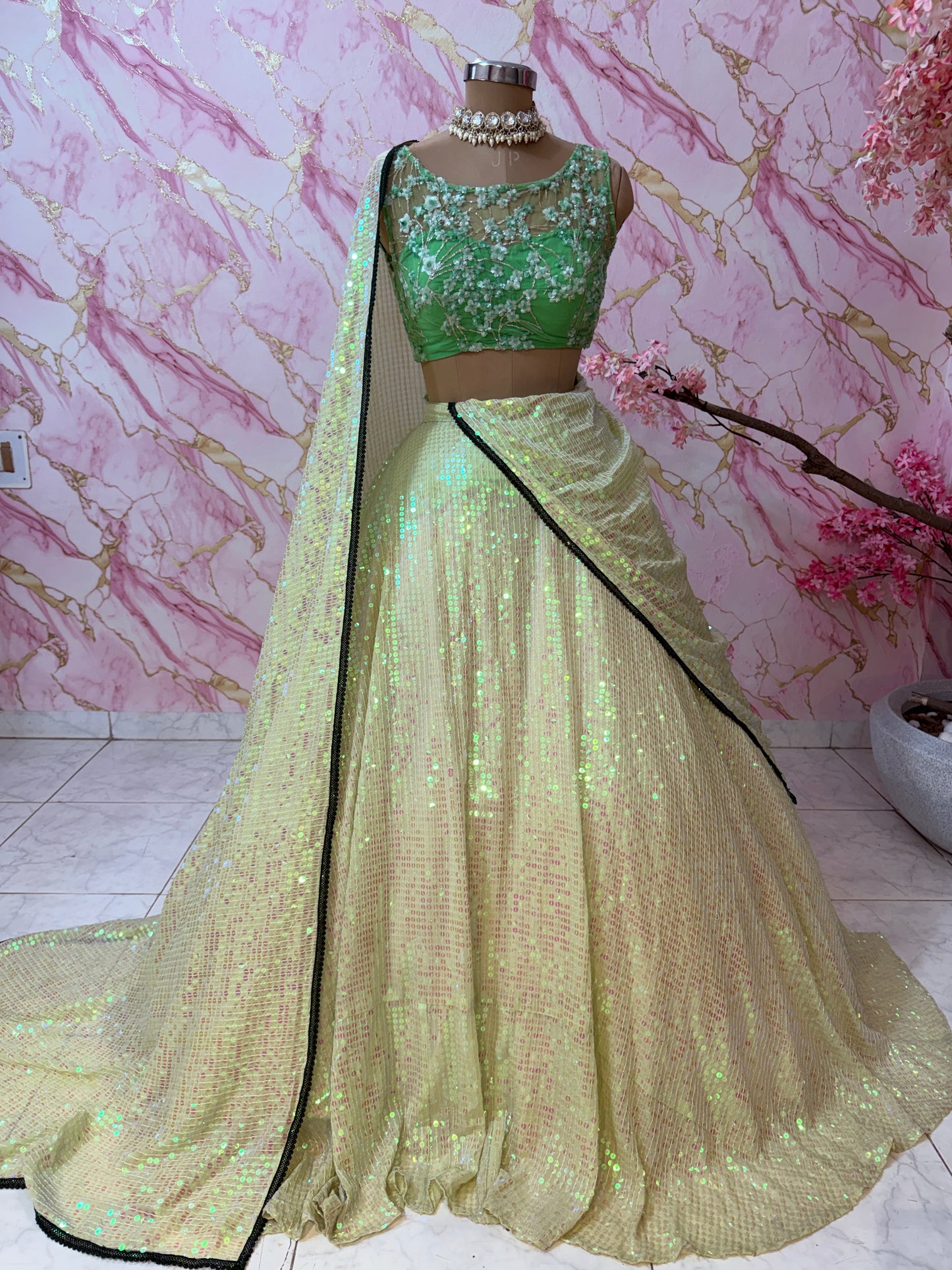 Embellished wedding lehenga 4153