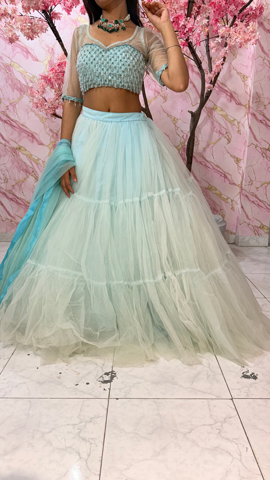 Embellished wedding lehenga 4036
