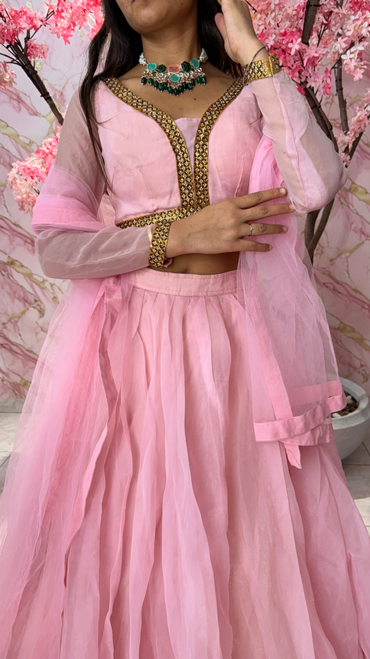 Pink wedding lehenga 4011