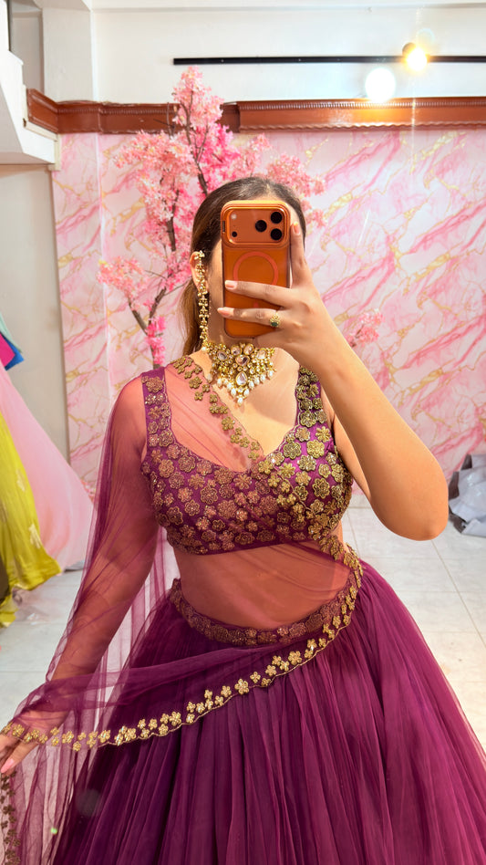 Embellished wedding lehenga 4065