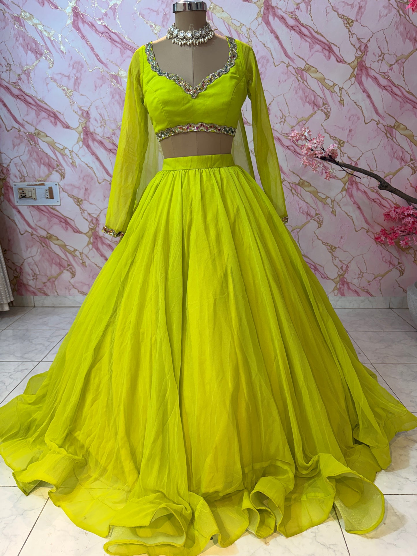 Embellished wedding lehenga 4144