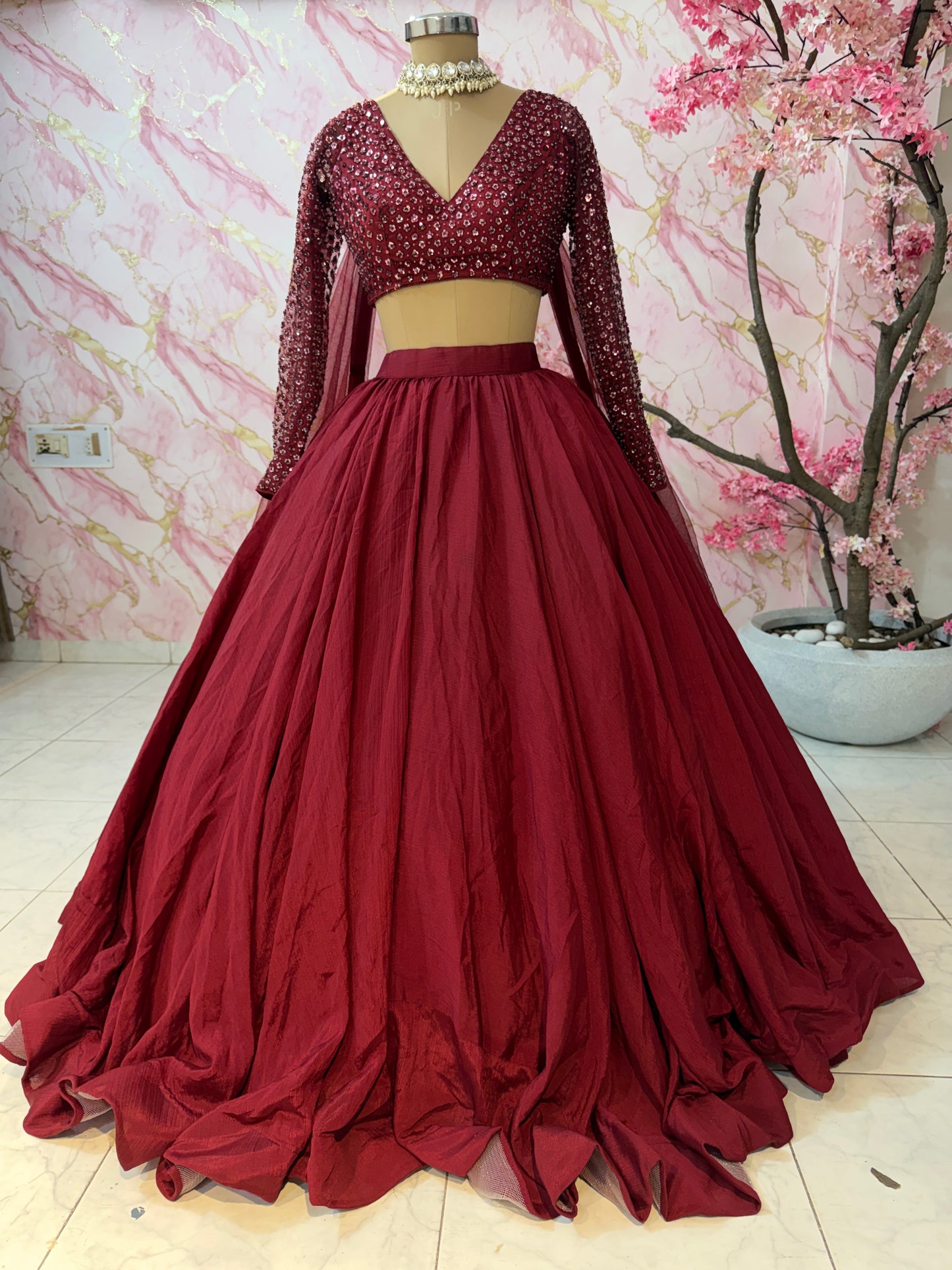 Embellished wedding lehenga 4089