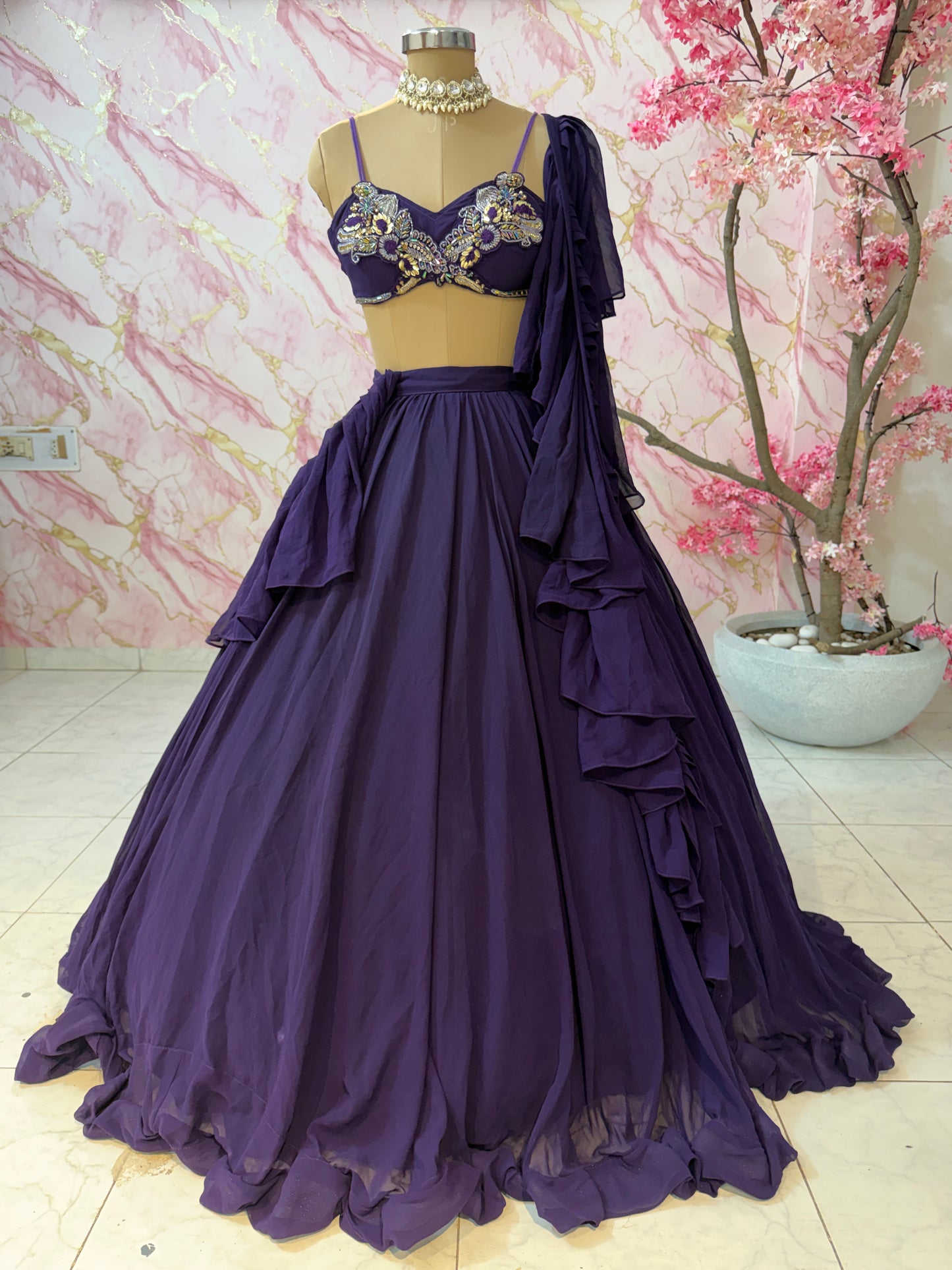 Embellished wedding lehenga 4088