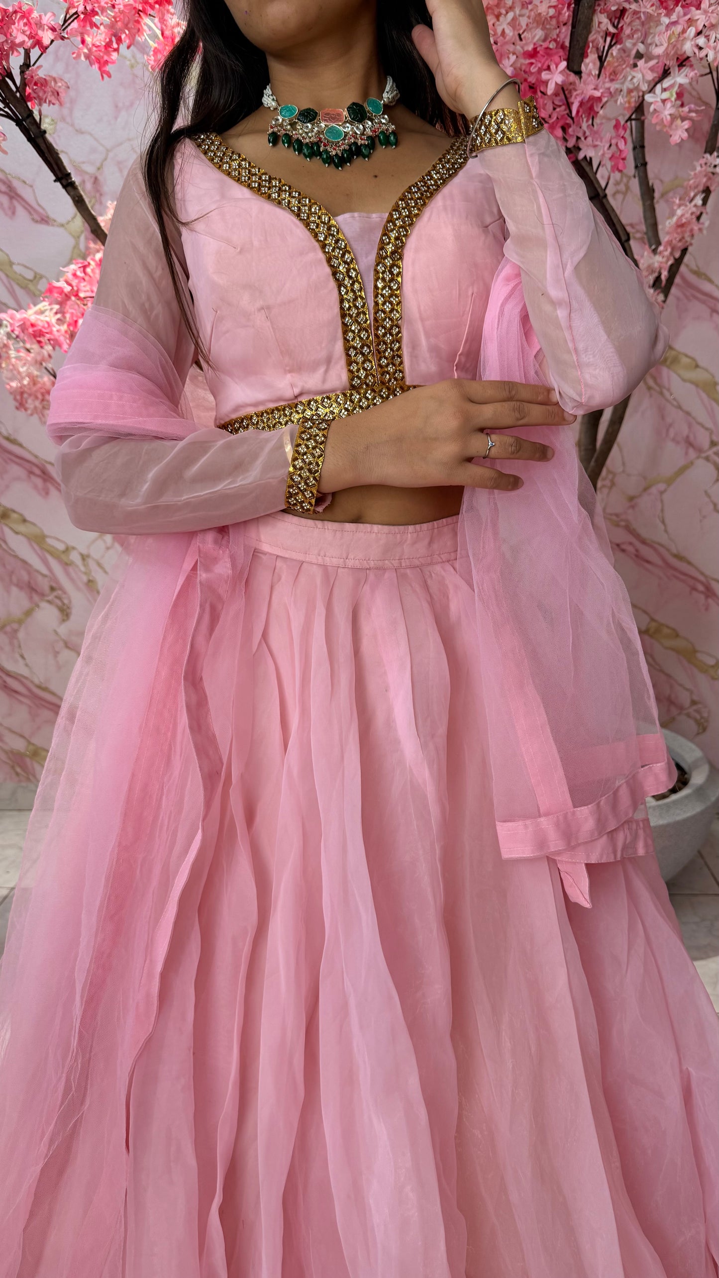 Pink wedding lehenga 4011