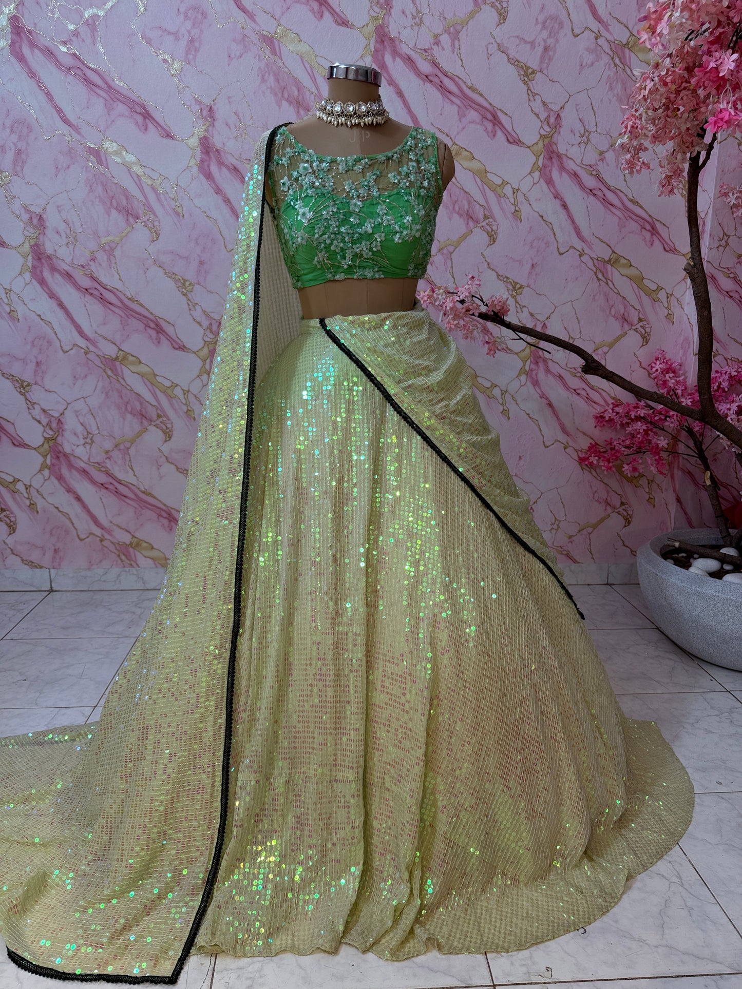 Embellished wedding lehenga 4153