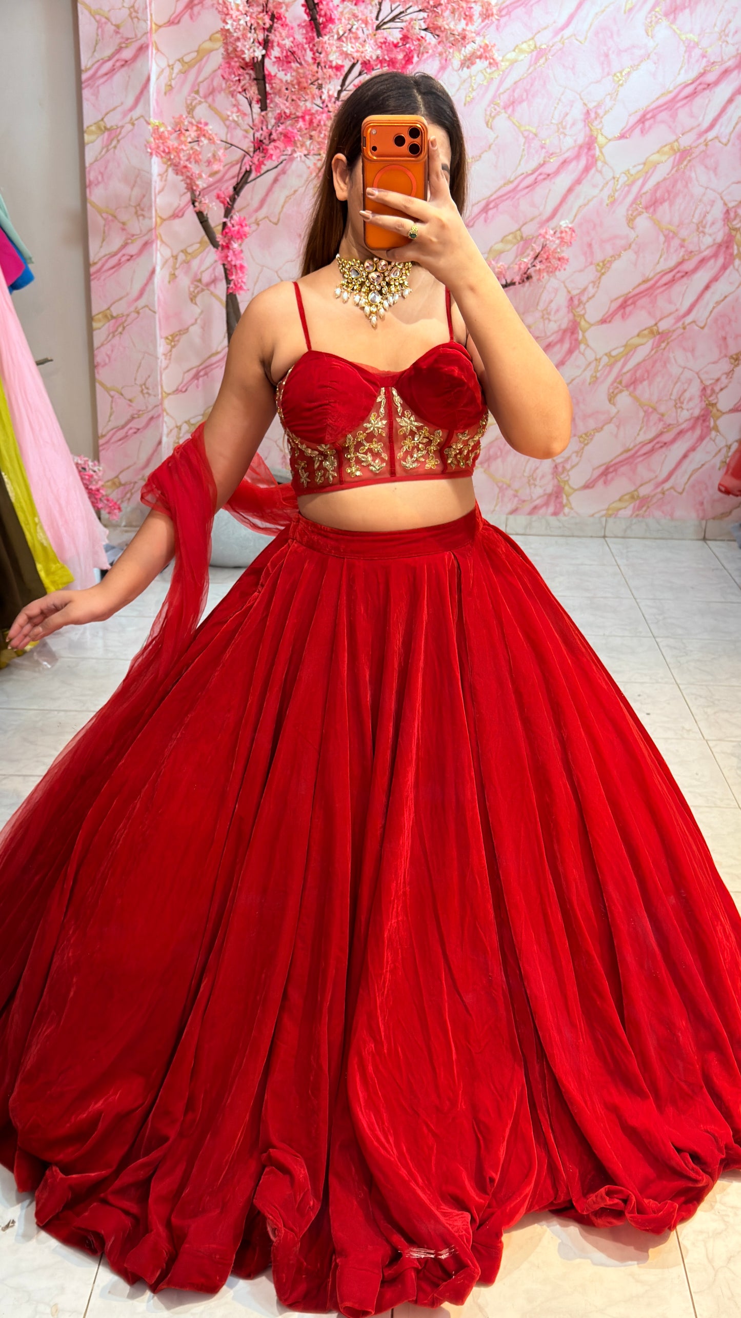 Embellished wedding lehenga 4074